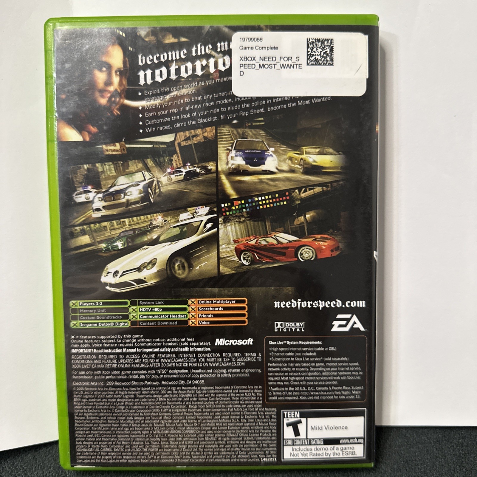 Need for Speed Most Wanted (Xbox, 2005) Complete