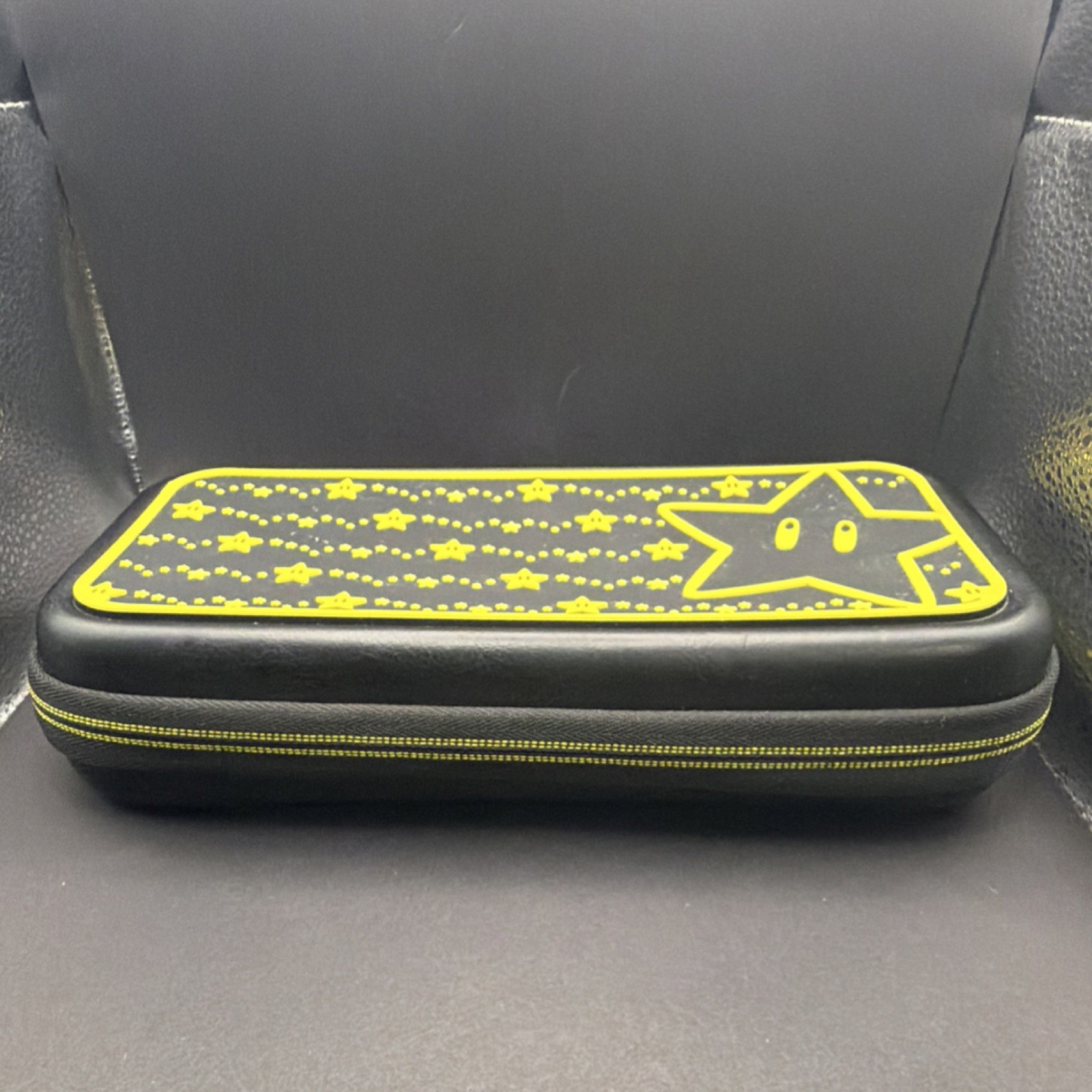 Nintendo Switch Black Yellow Star Design Padded Hard Shell Carrying Case 2023