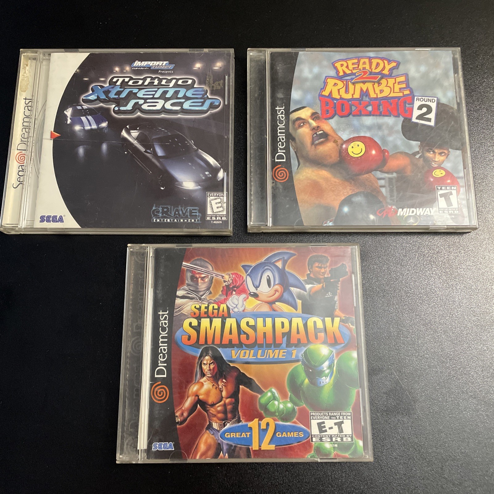 Dreamcast Lot! Ready 2 Rumble Boxing, Tokyo Xtreme Racer, Smashpack, CIB REGCARD