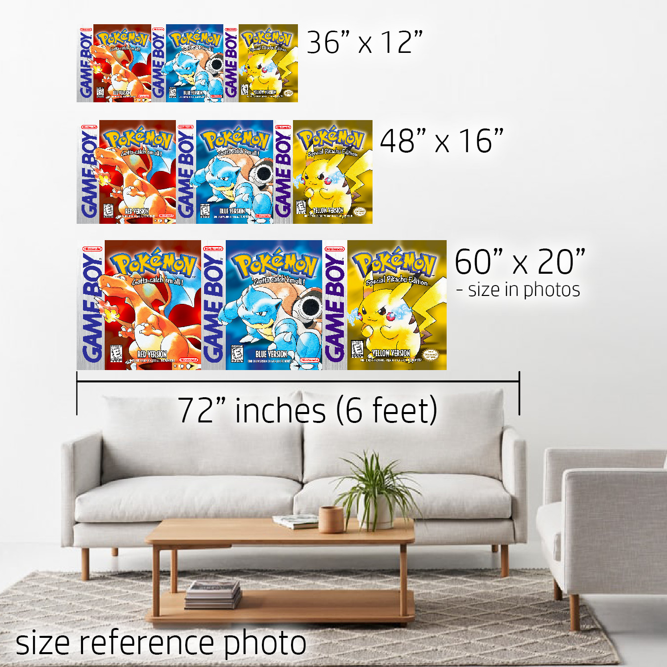 Pokémon Red Blue Yellow tapestry flag Gameboy box art covers Pikachu banner