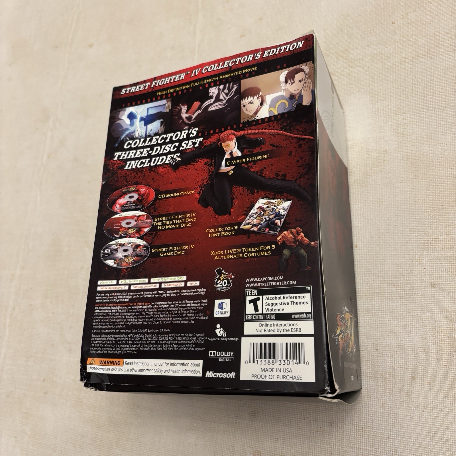 Street Fighter 4 Xbox 360 Collector’s Edition NO GAME NO FIGURE BONUS DISC ONLY!