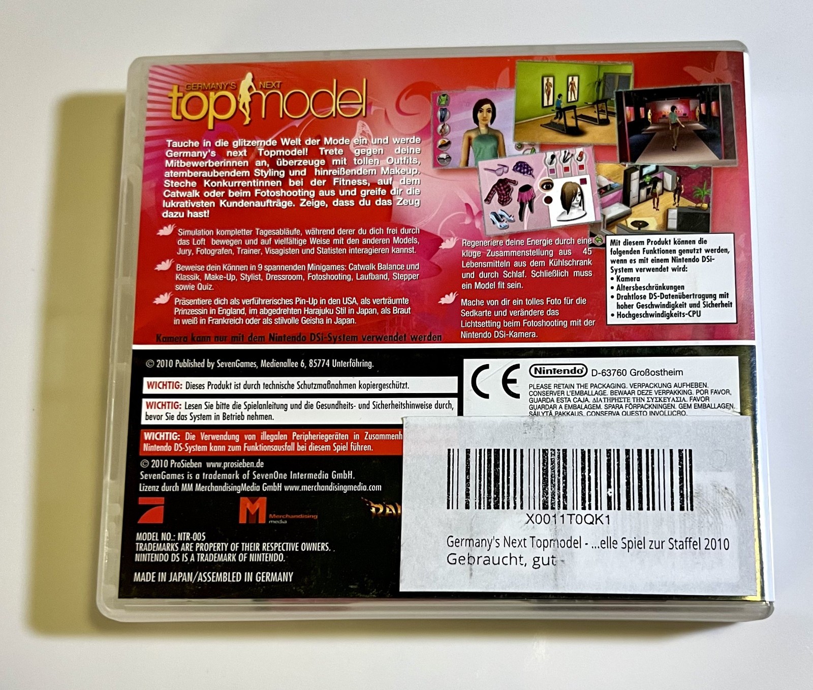 CIB Nintendo DS Complete Box Case Manual Game Germany’s Next Top Model NOE Pal