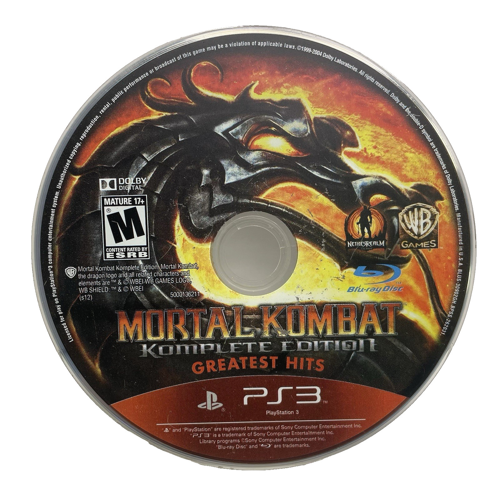 Mortal Kombat Komplete Edition – PS3 – Disc Only – Tested and Works – Acceptable