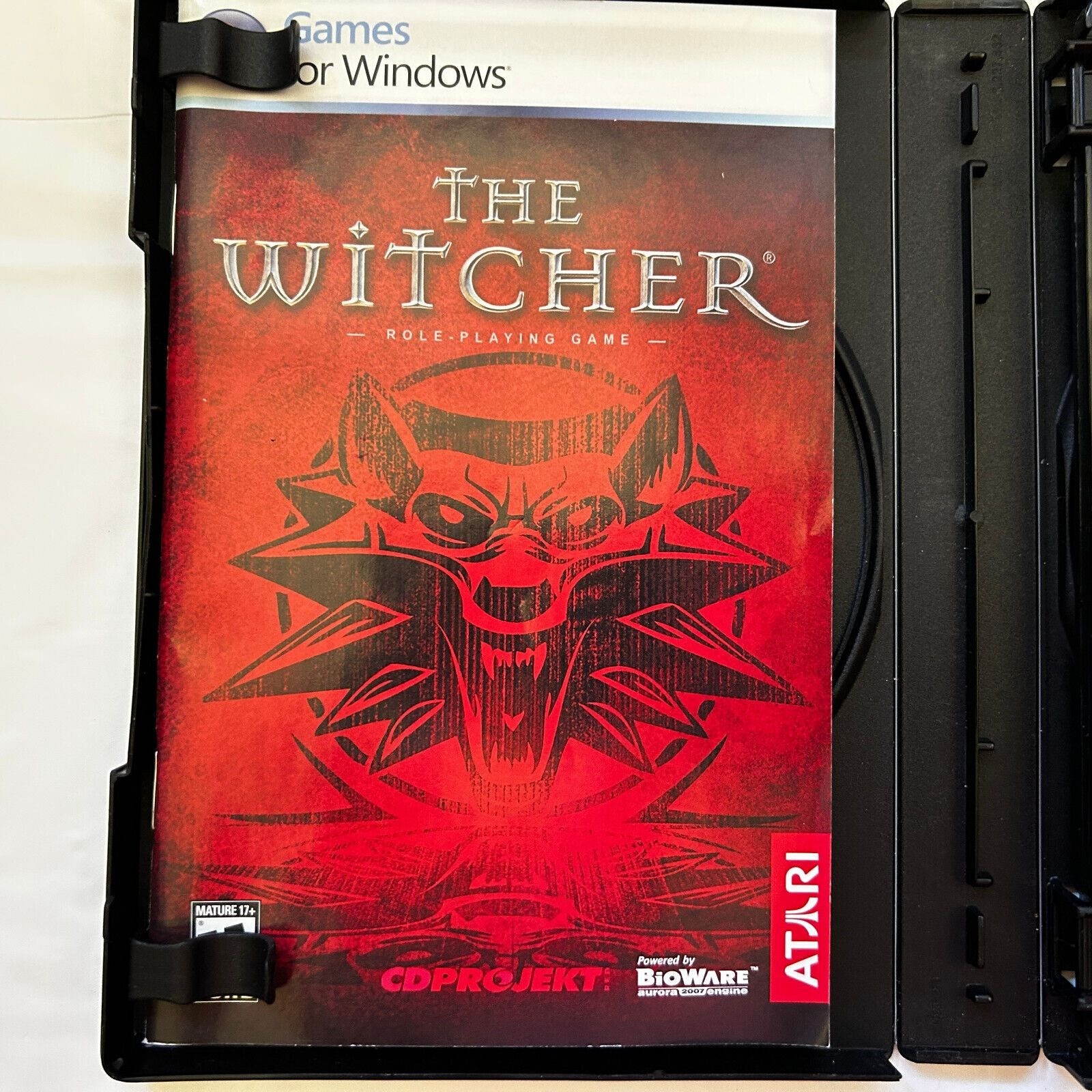 The Witcher Role Playing Game For Windows PC DVD 2007 Red Box Cover