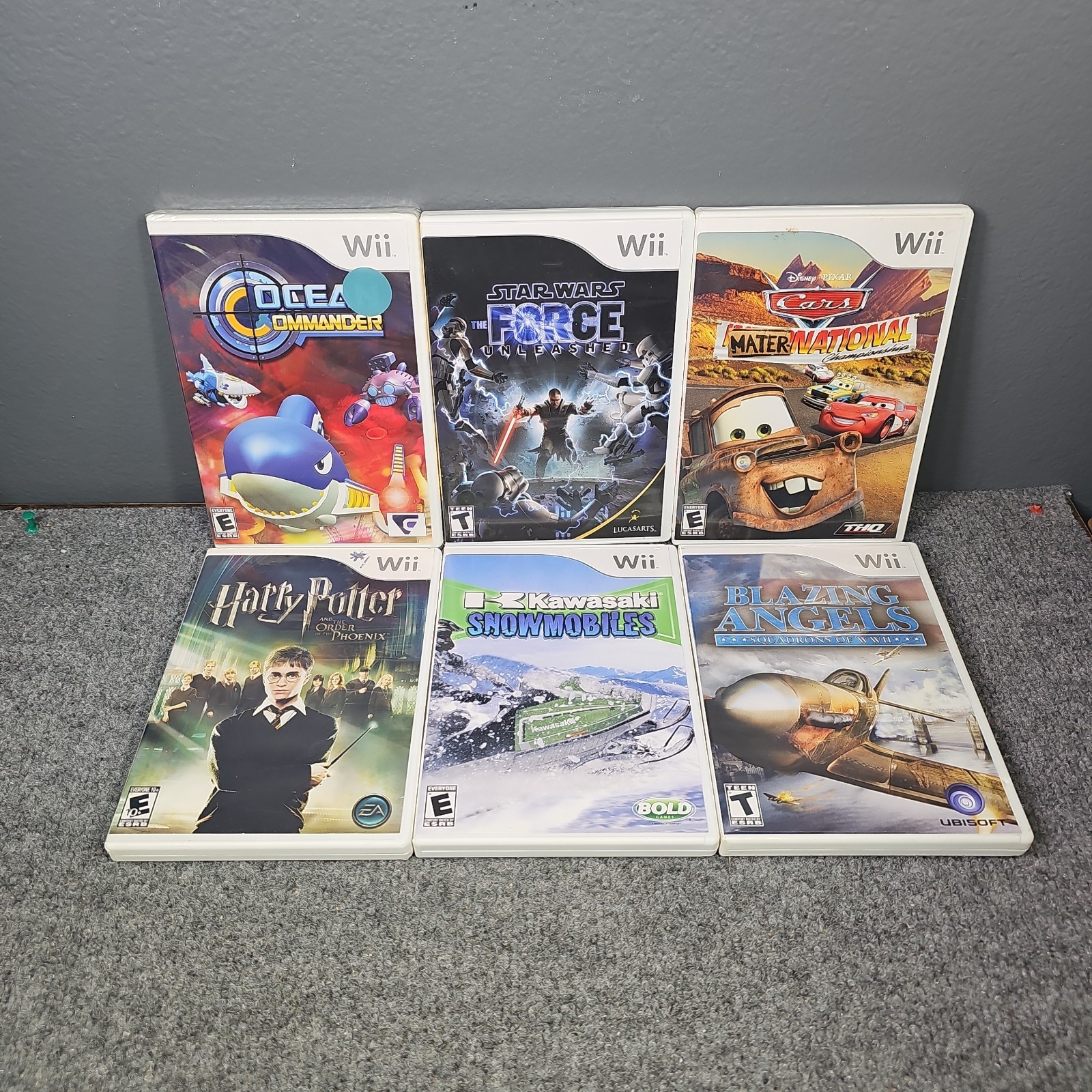 Nintendo Wii Lot X 6 Games Bundle Cars Star Wars Harry Potter Blazing Angels