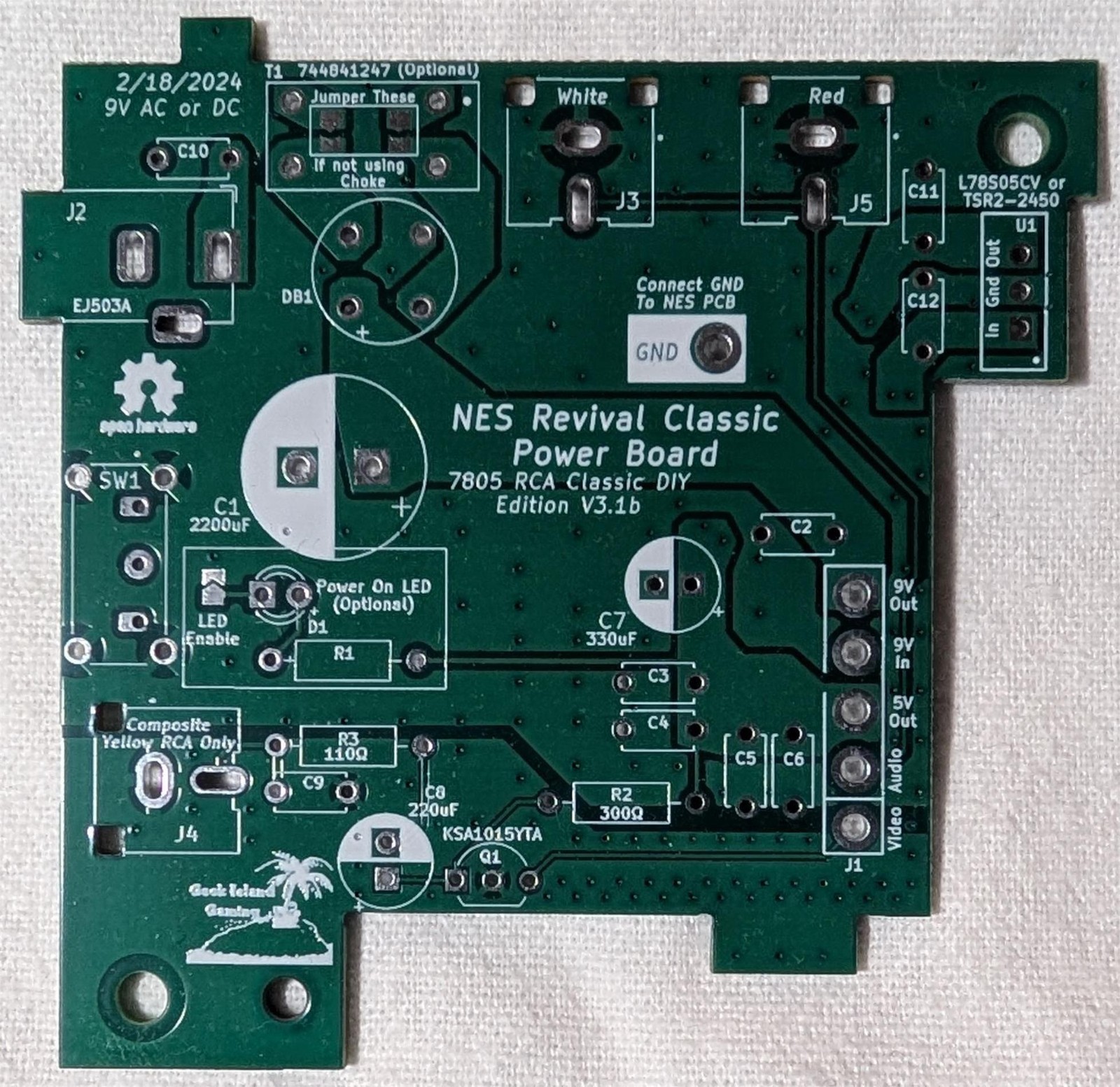 Nintendo NES OpenTendo Motherboard PCB With COMPLETE Parts Kit Choose Color New