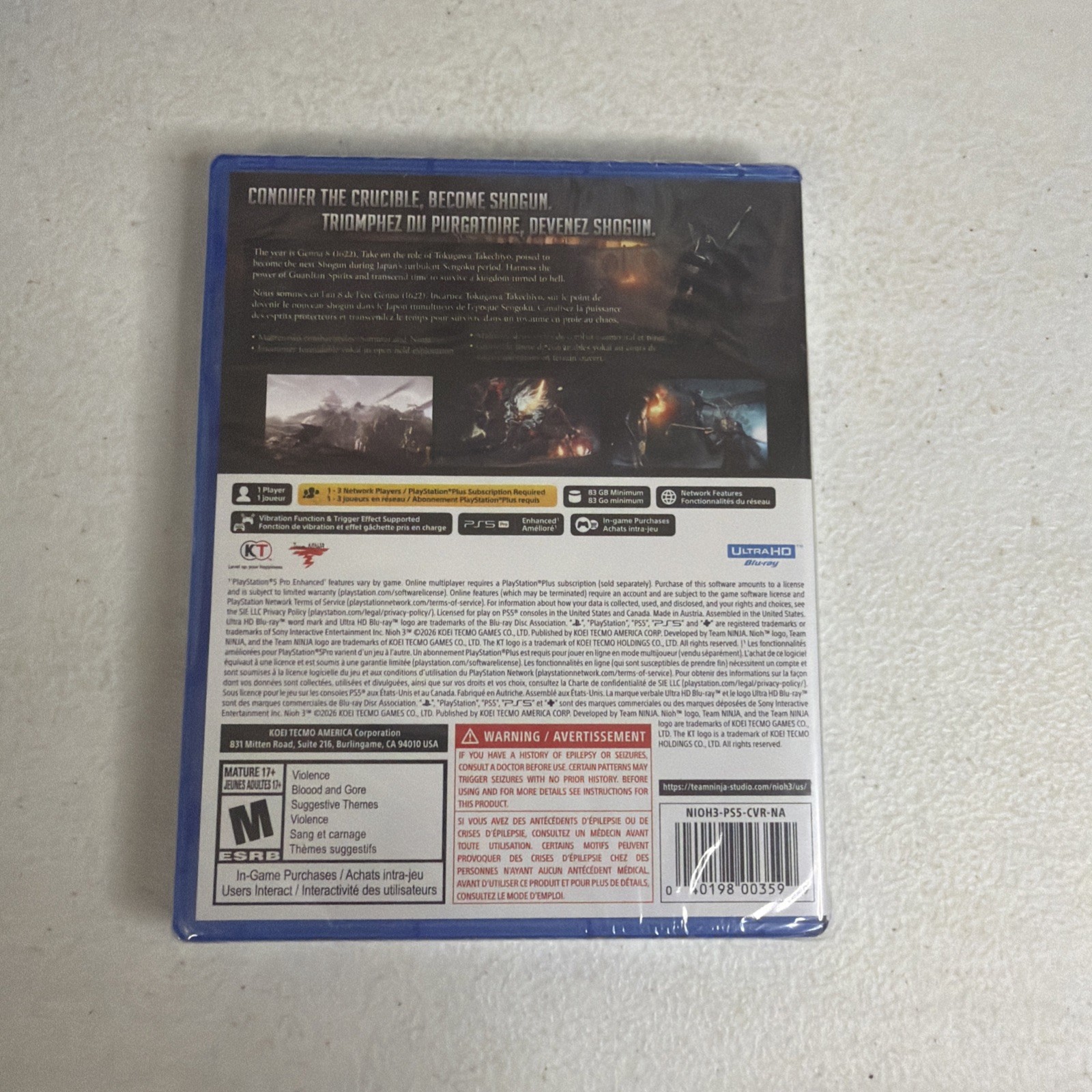 Nioh 3 (Sony PlayStation 5, 2026) Brand New Sealed