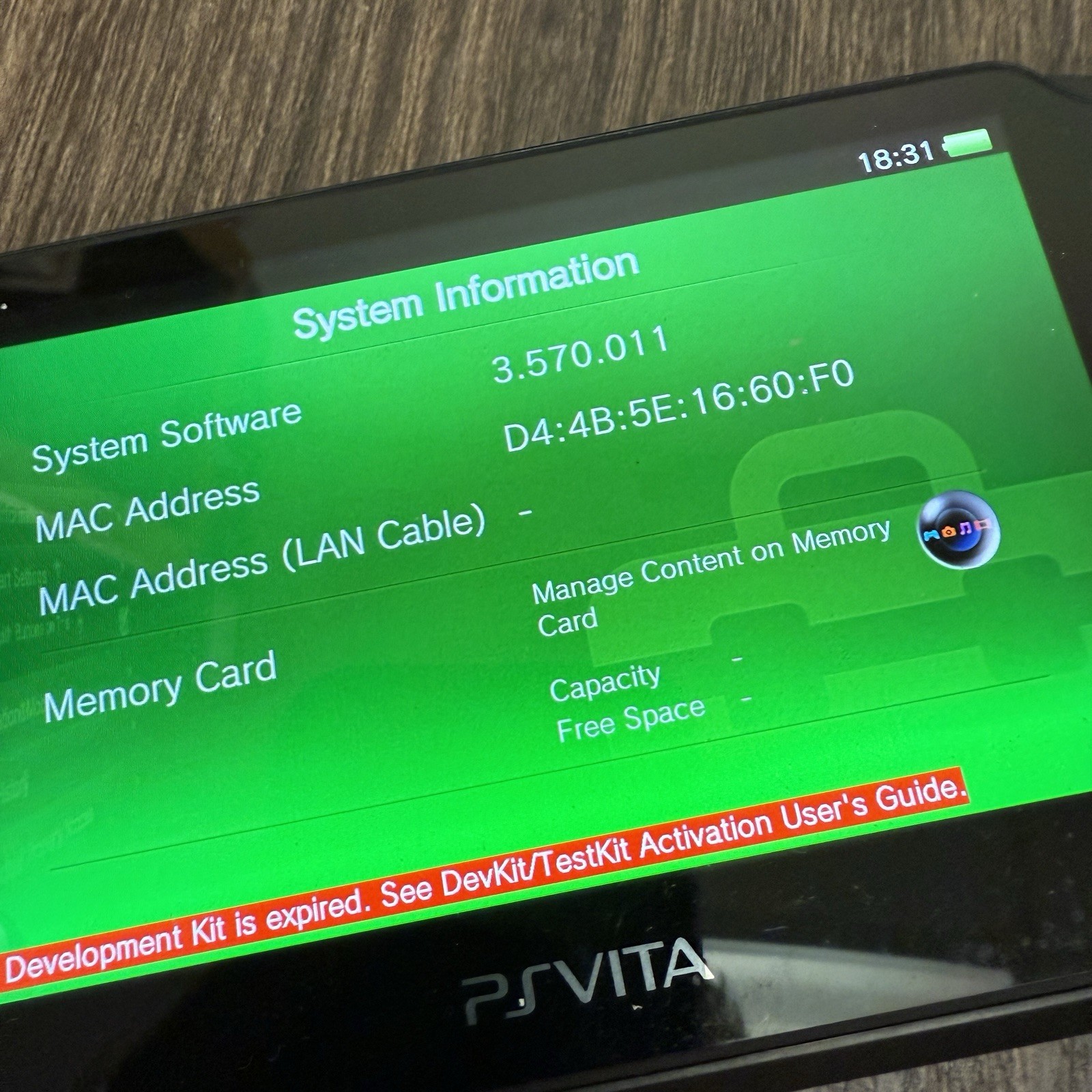 Sony Playstation PS Vita Dev (PDEL-1001) *Expired* Development Kit Collectible