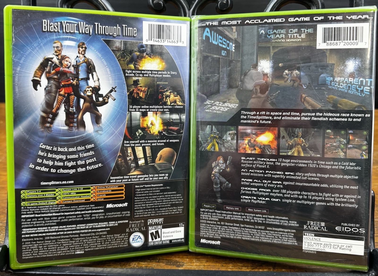 Factory Sealed TimeSplitters 2 + TimeSplitters Future Perfect Xbox Game Lot