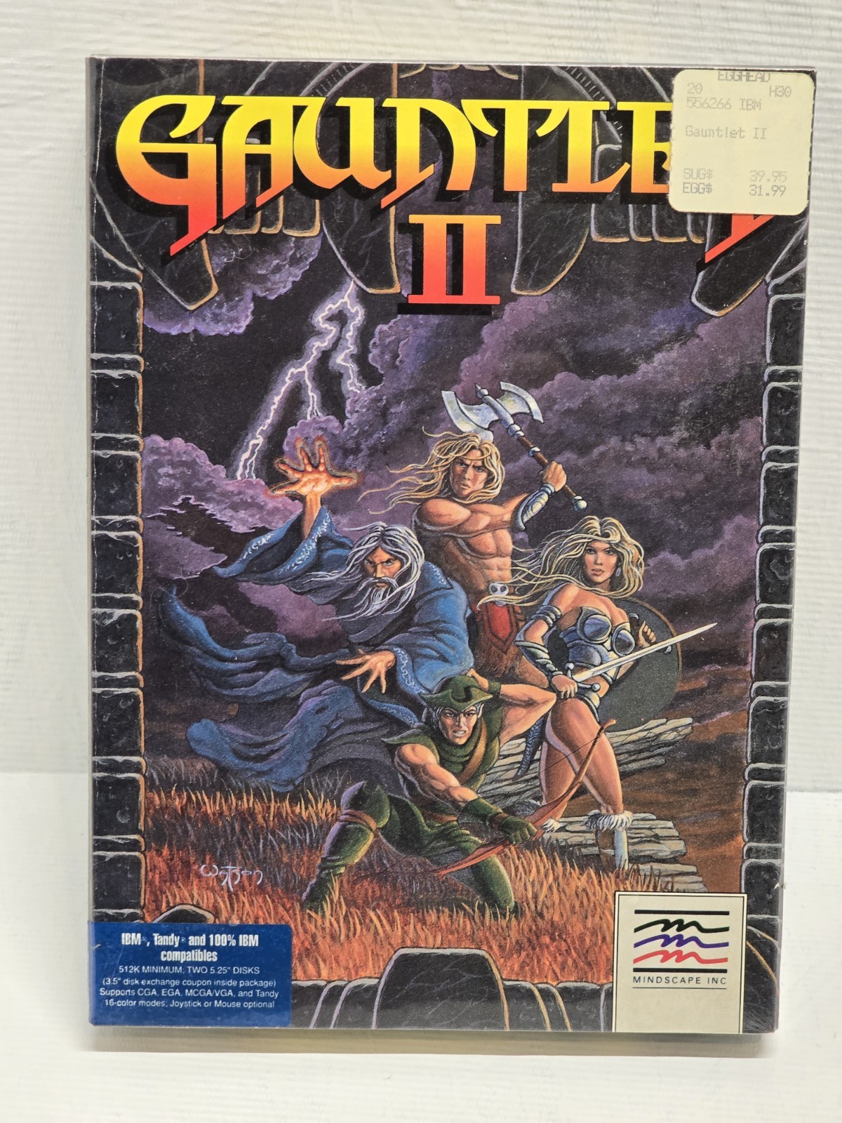 IBM Tandy PC Gauntlet II Floppy Disk 5.25″ Mindscape 1989 **SEALED**