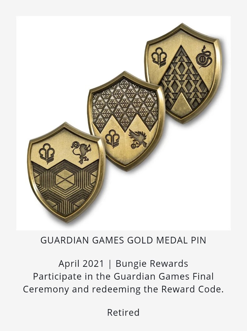 Destiny 2 Guardian Games 2021 Hunter Gold Medal Pin WITH Eye of Midnight Emblem