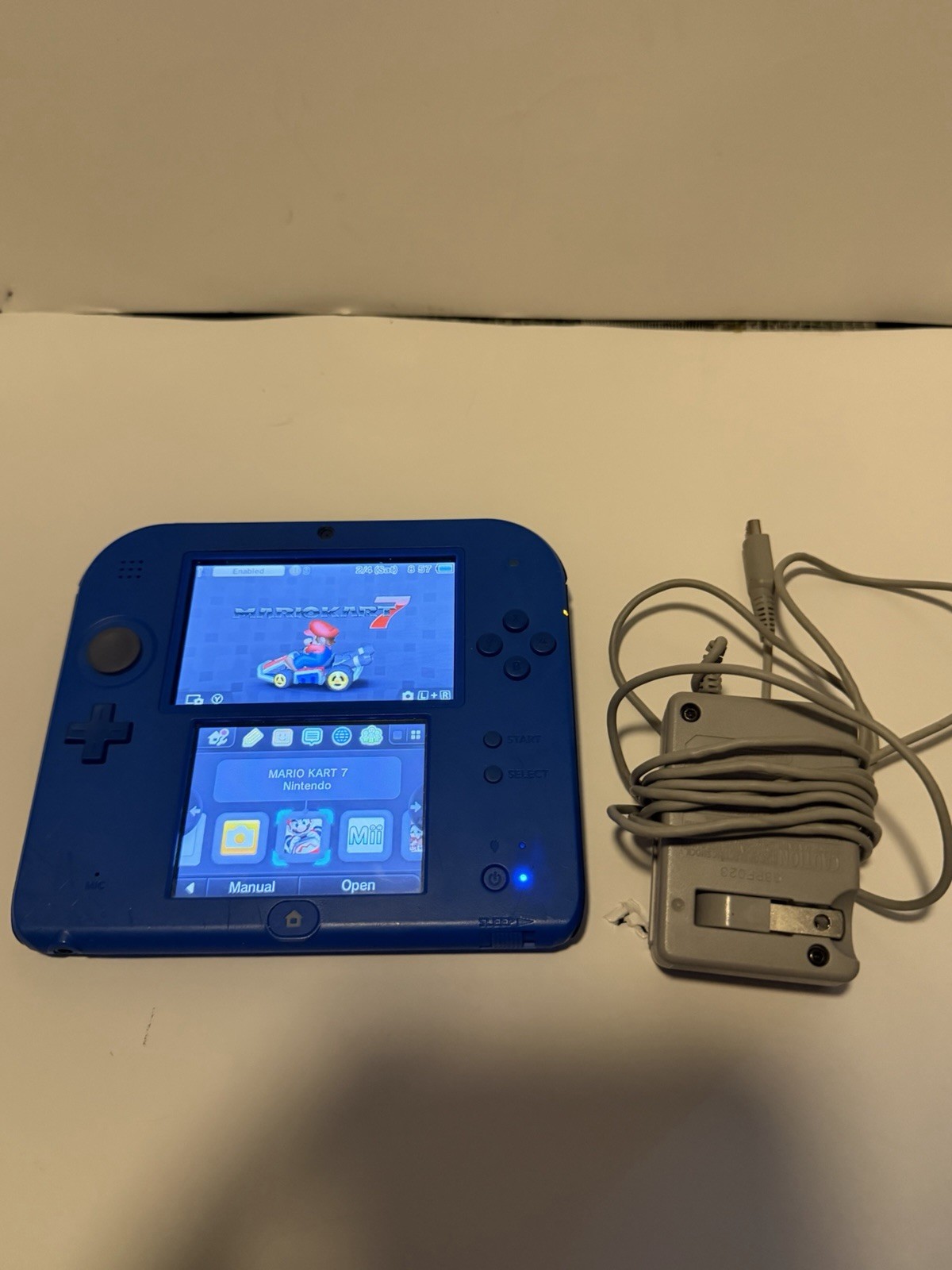 Nintendo 2DS Blue Handheld System Console w/ Charger, Wi-Fi, Headphone Jack