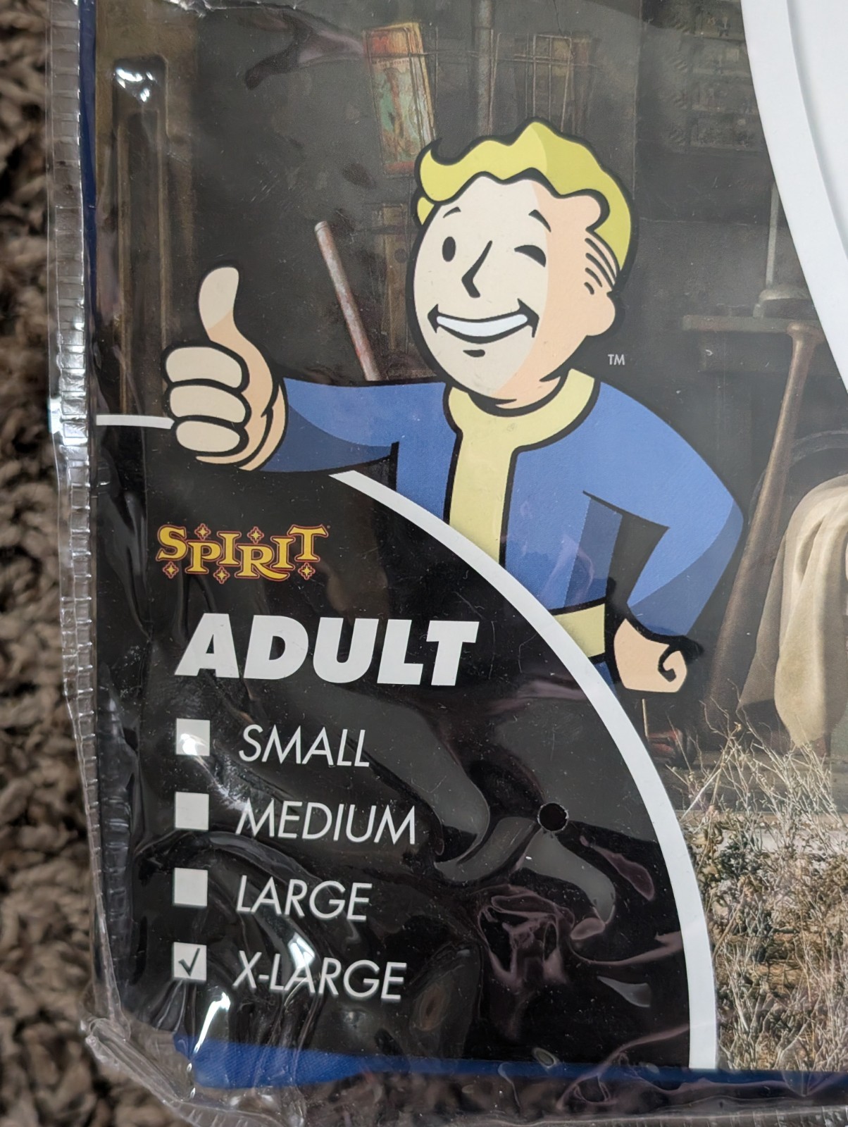 Spirit Halloween Fallout Vault Dweller Adult Costume Jumpsuit Blue & Gold XL New