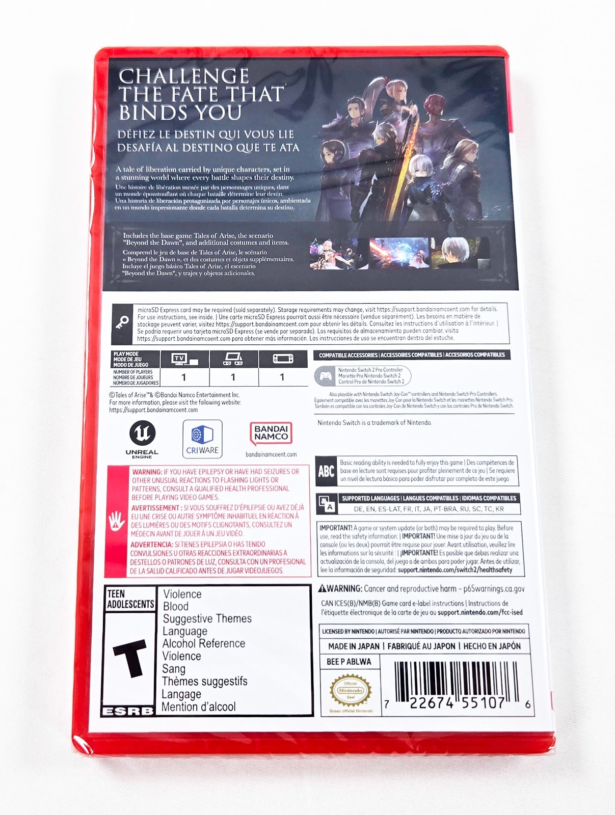 TALES OF ARISE BEYOND THE DAWN EDITION NEW SEALED 2026 Nintendo Switch 2