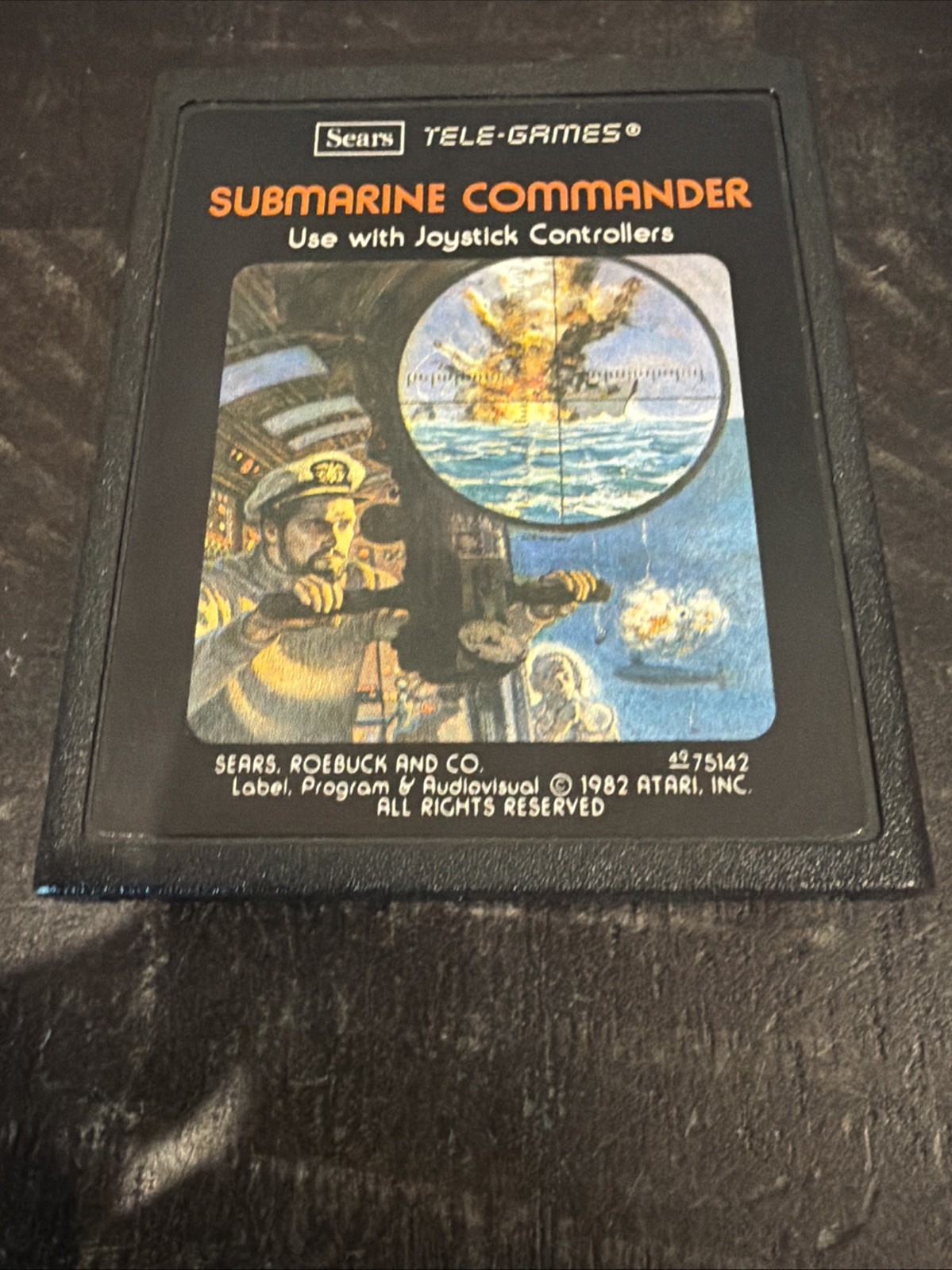 Atari 2600 Submarine Commander Game Cartridge 1982, Sears Tele-Games Untested