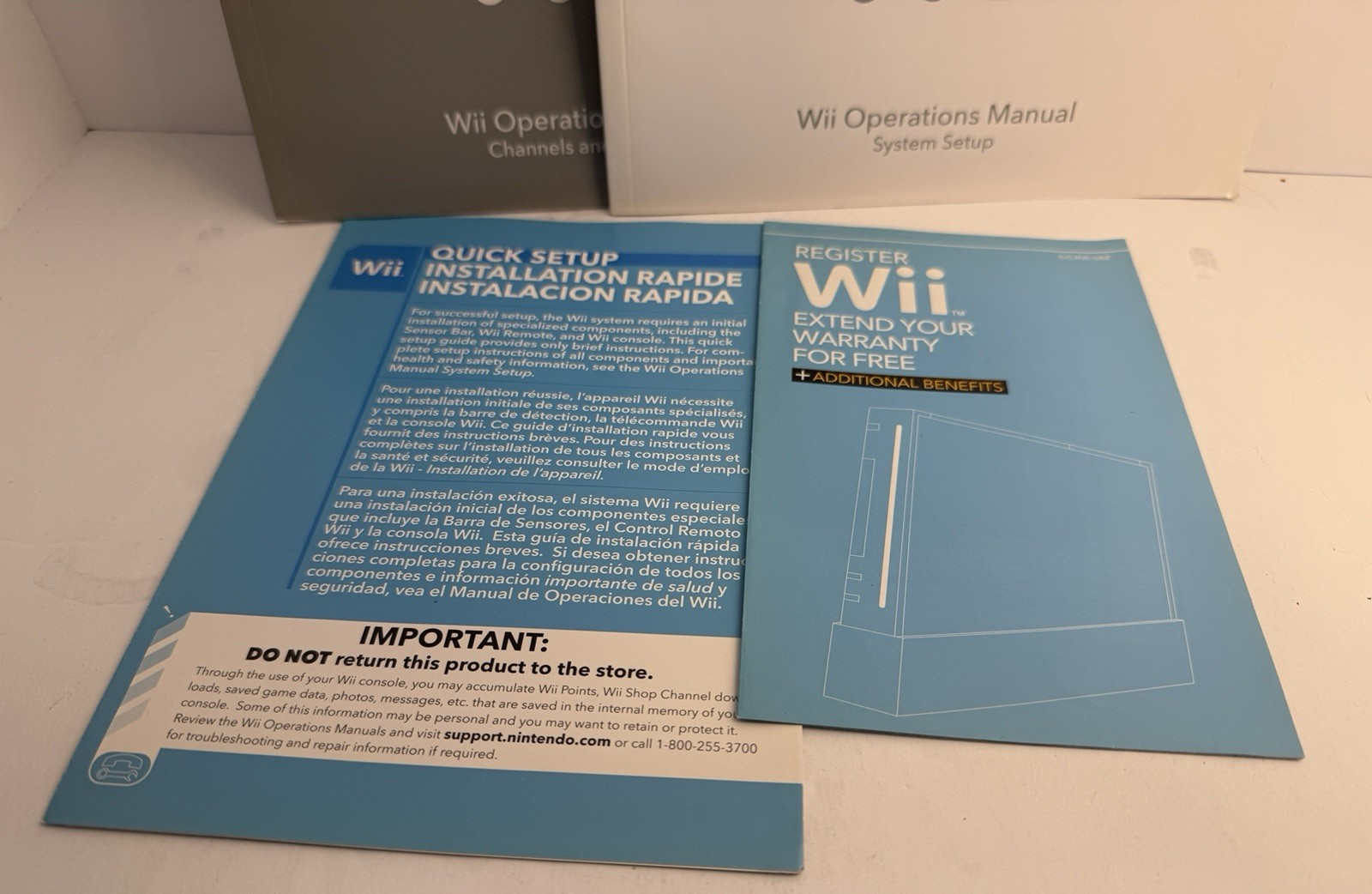 Nintendo Wii Operations Manual Set – Silver and White