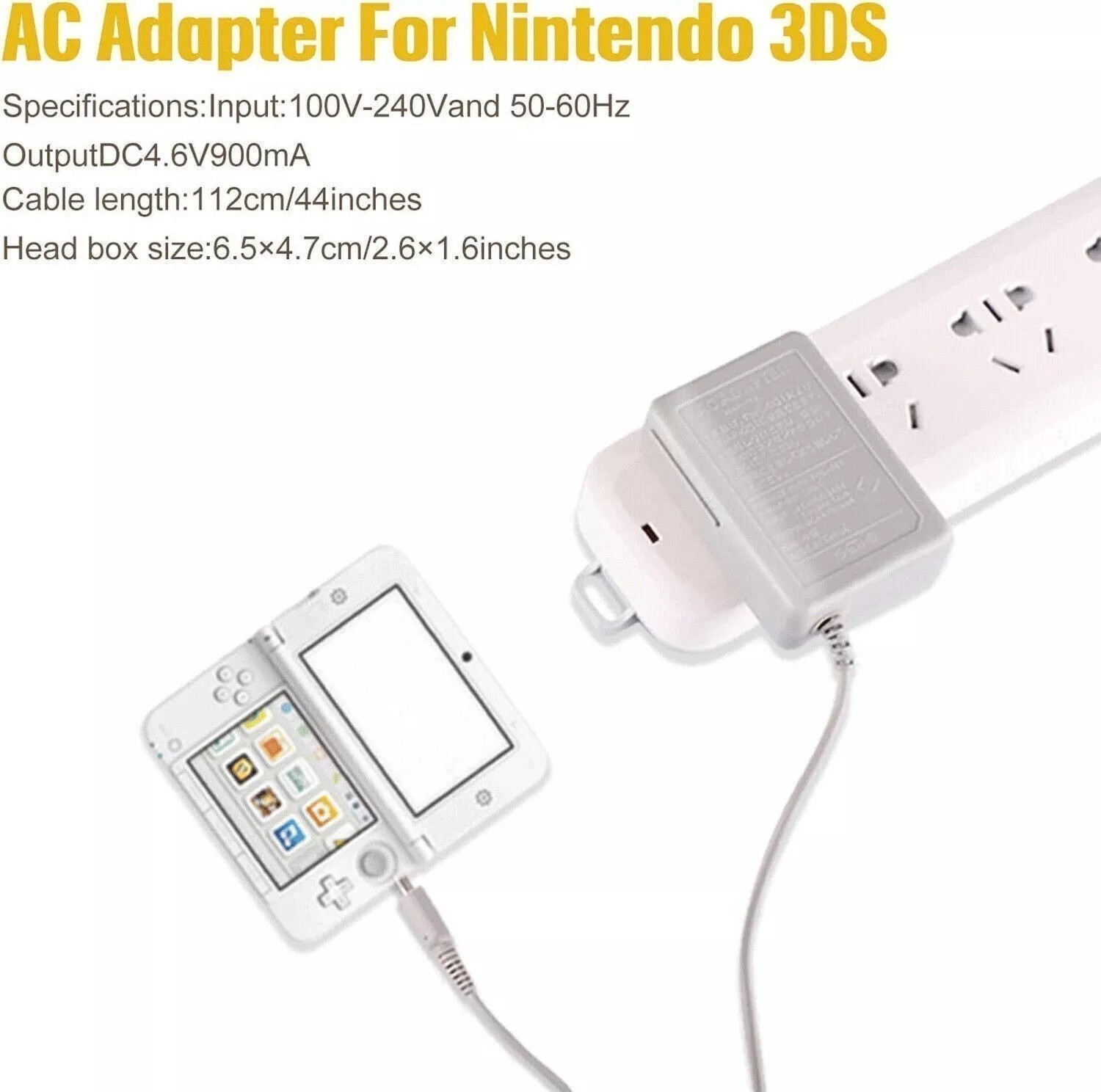For Nintendo DSi/ 2DS/ 3DS/ DSi XL AC Adapter Home Wall Charger Cable Power Plug