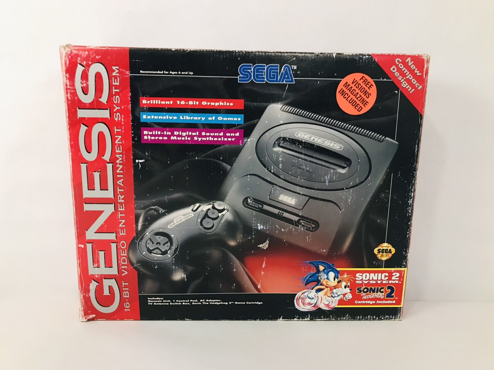 Model 2 Console MK-1631 Sega Genesis Console System with Games And Box!! Works!!