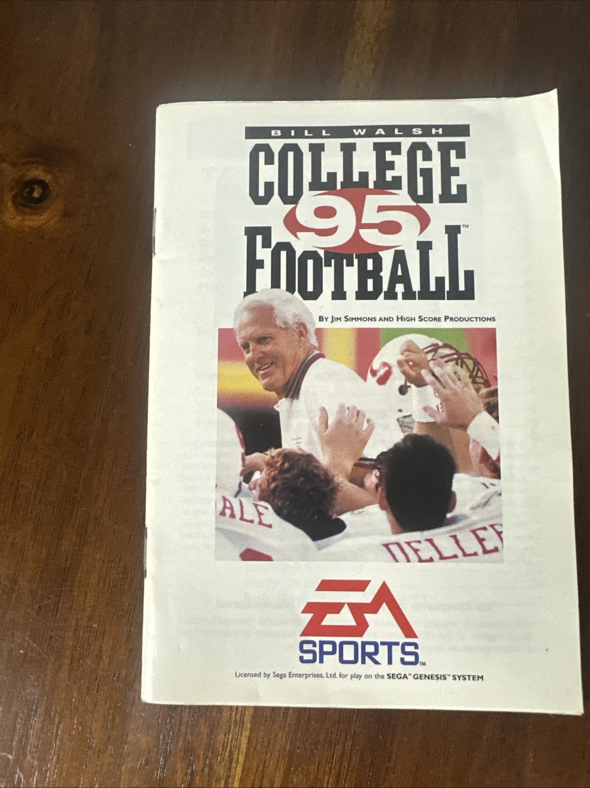 Bill Walsh College Football 95 (Sega Genesis 1994) Complete with Playbook Tested