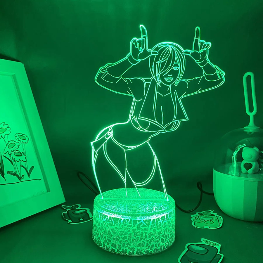 Game the King of Fighters Angel 3D LED Neon Night Lights Birthday Gift for Frien