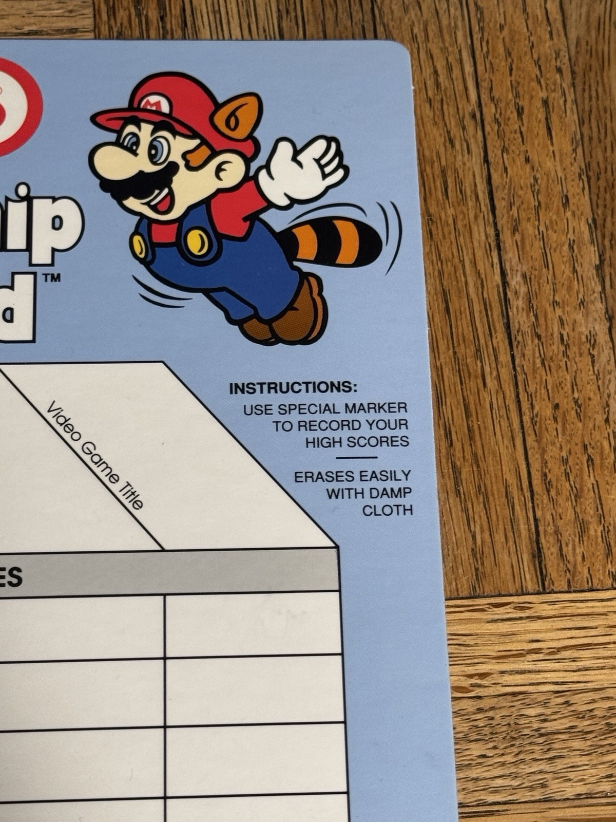 Vintage 1990 Nintendo Championship Scoreboard Super Mario Bros Rare NES Promo