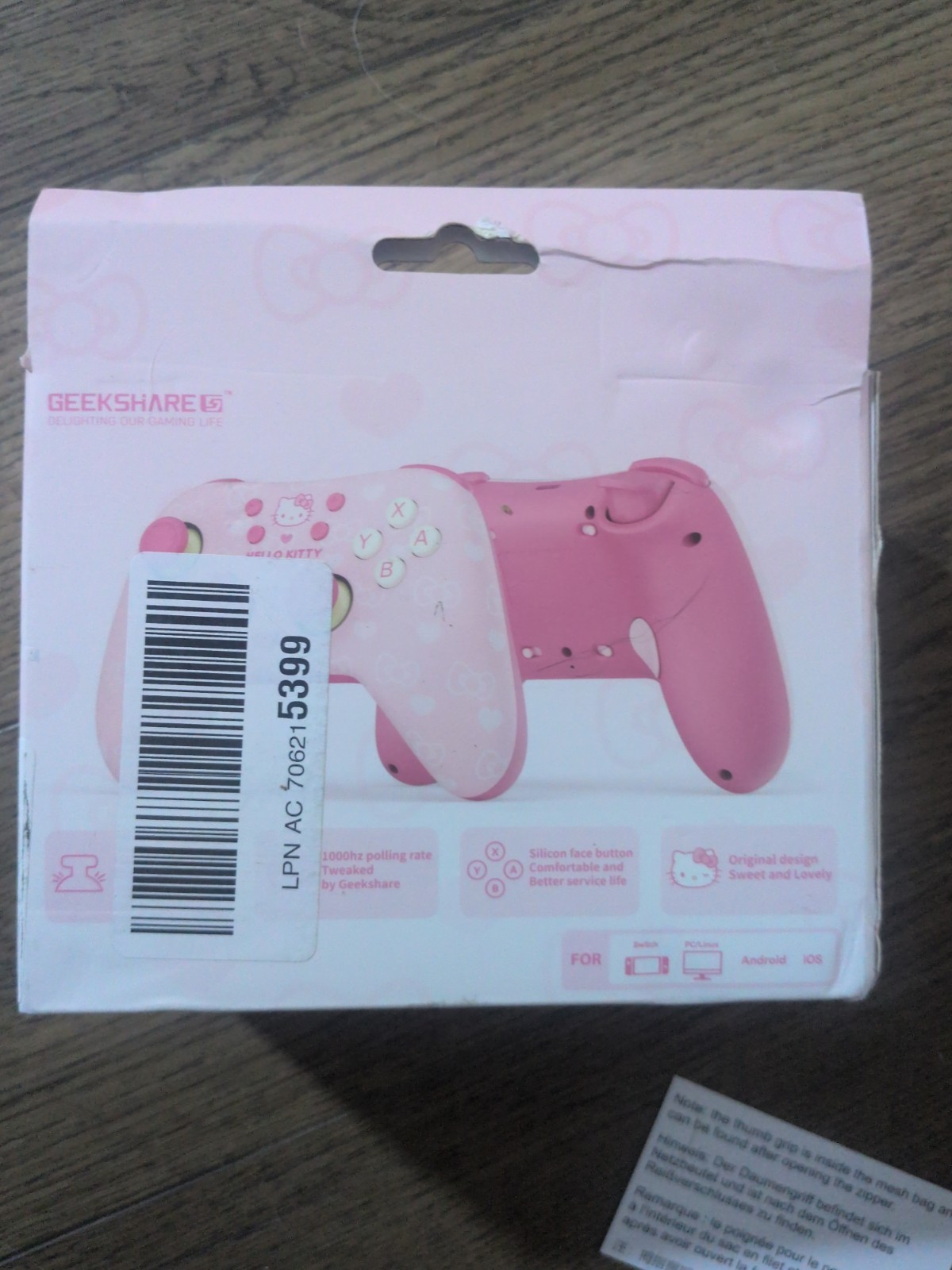GeekShare Hello Kitty Pink Wireless Controller Switch PC iOS Android NIB OB