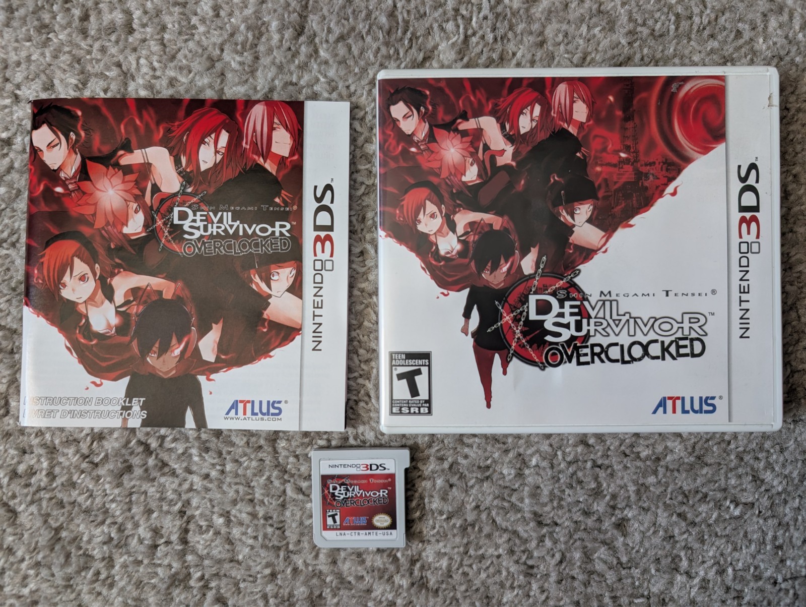 Shin Megami Tensei: Devil Survivor Overclocked (Nintendo 3DS) Cart, case, manual