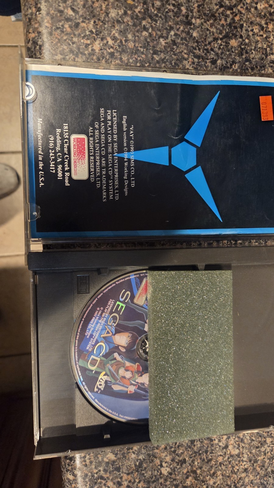 Vay (Sega CD, 1994) Complete in Box w Manual/Map/Foam