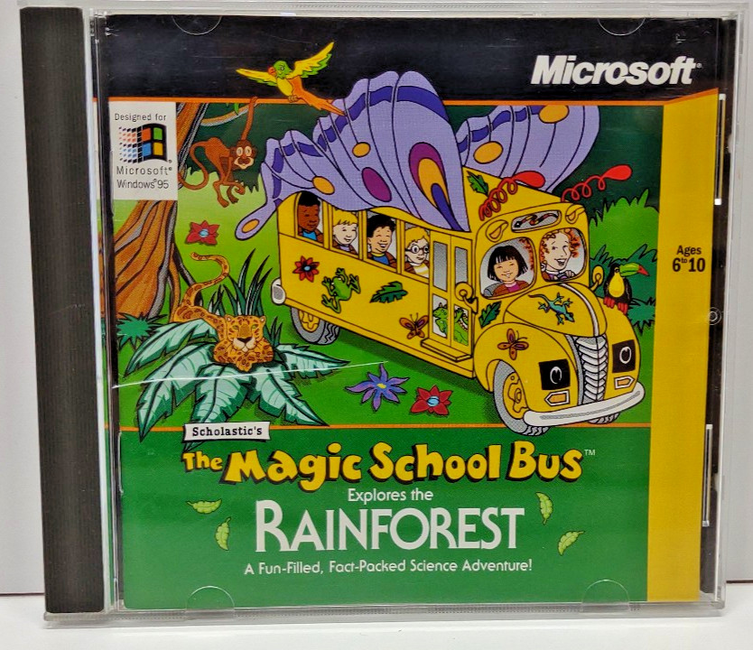 Magic School bus Explores the Rainforest PC Windows 95 1997 CD