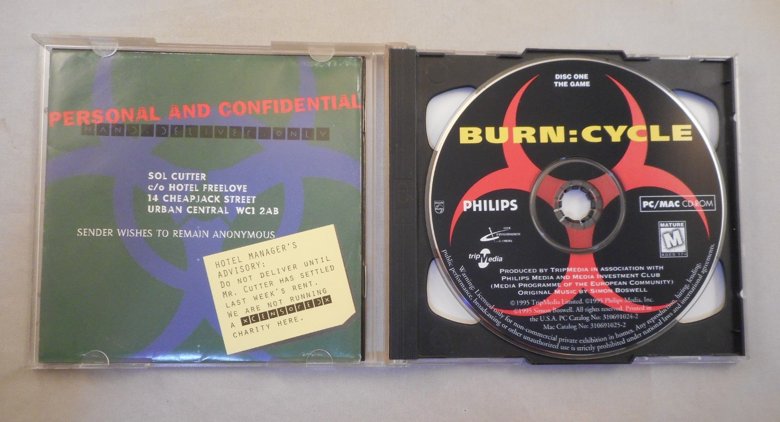 Burn Cycle PC CD ROM Game