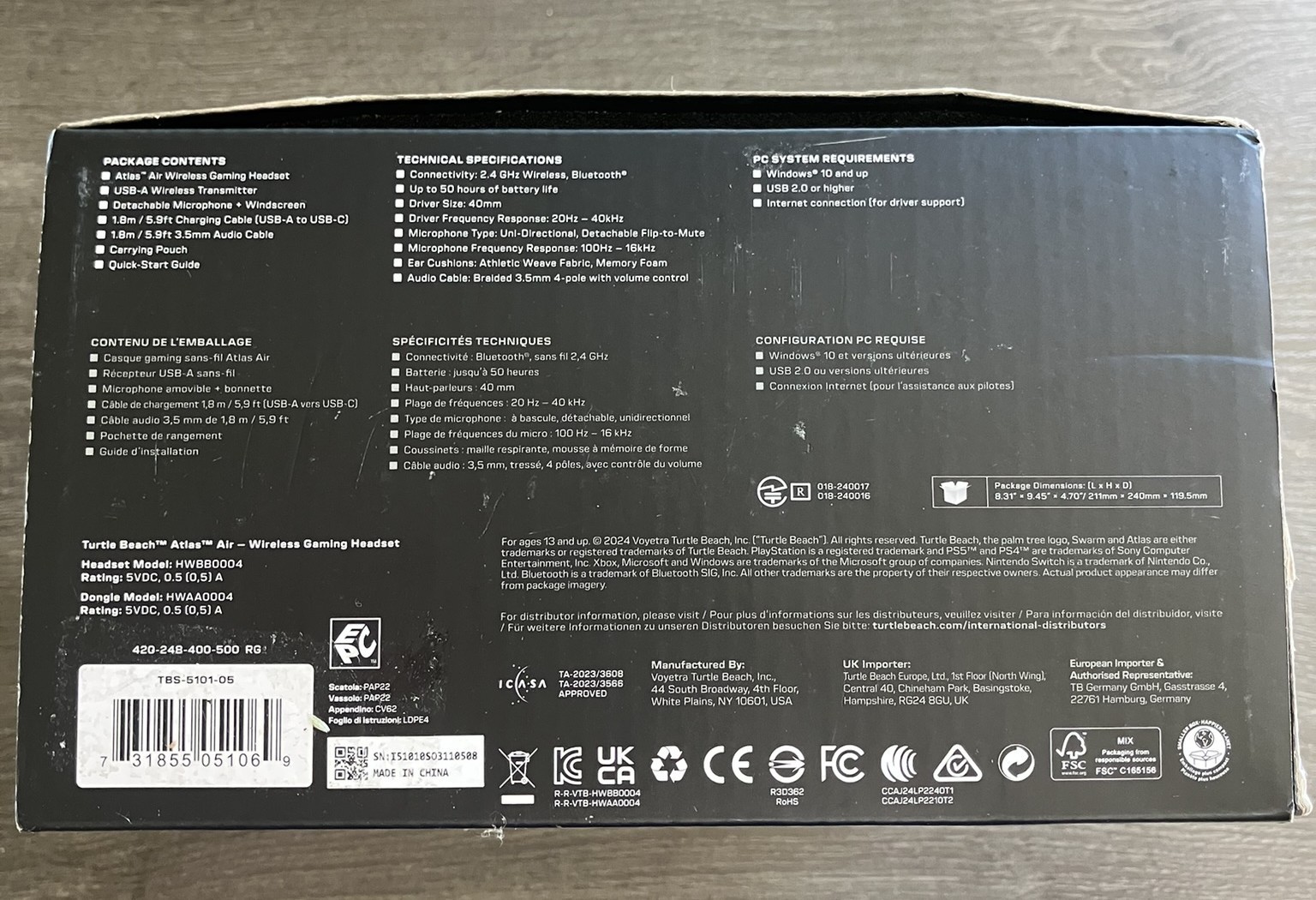 Turtle Beach – Atlas Air Wireless Open Back PC Gaming Headset model# TBS-5105-05