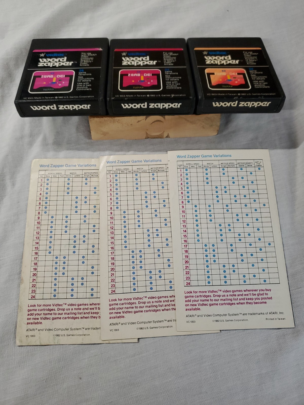 Word Zapper Atari 2600 (Vidtec, 1982) Cart And Manual Tested