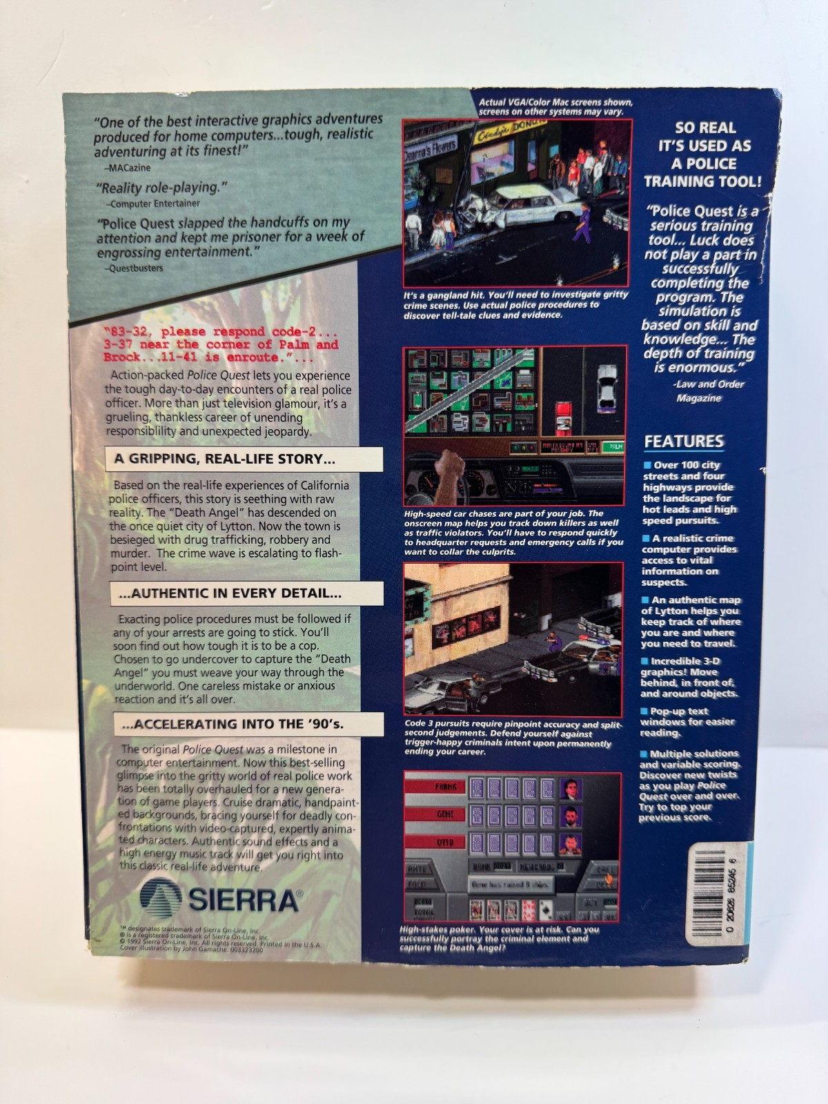 BIG BOX Police Quest: In Pursuit of the Death Angel (DOS, 1987) VGA FULLY COMPL