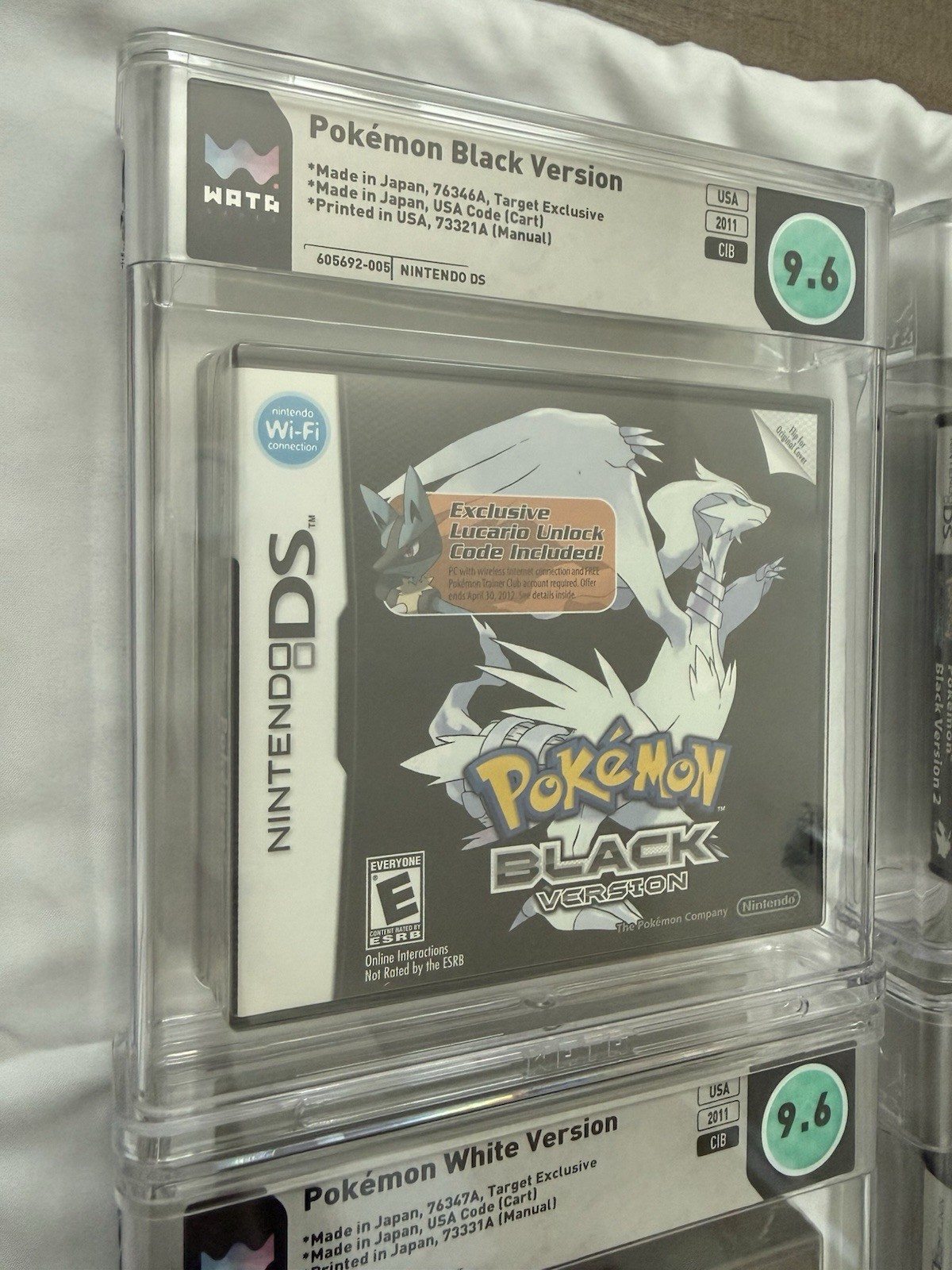 Pokemon Black, White, Black2, White2 Bonus Lot WATA CIB 9.6