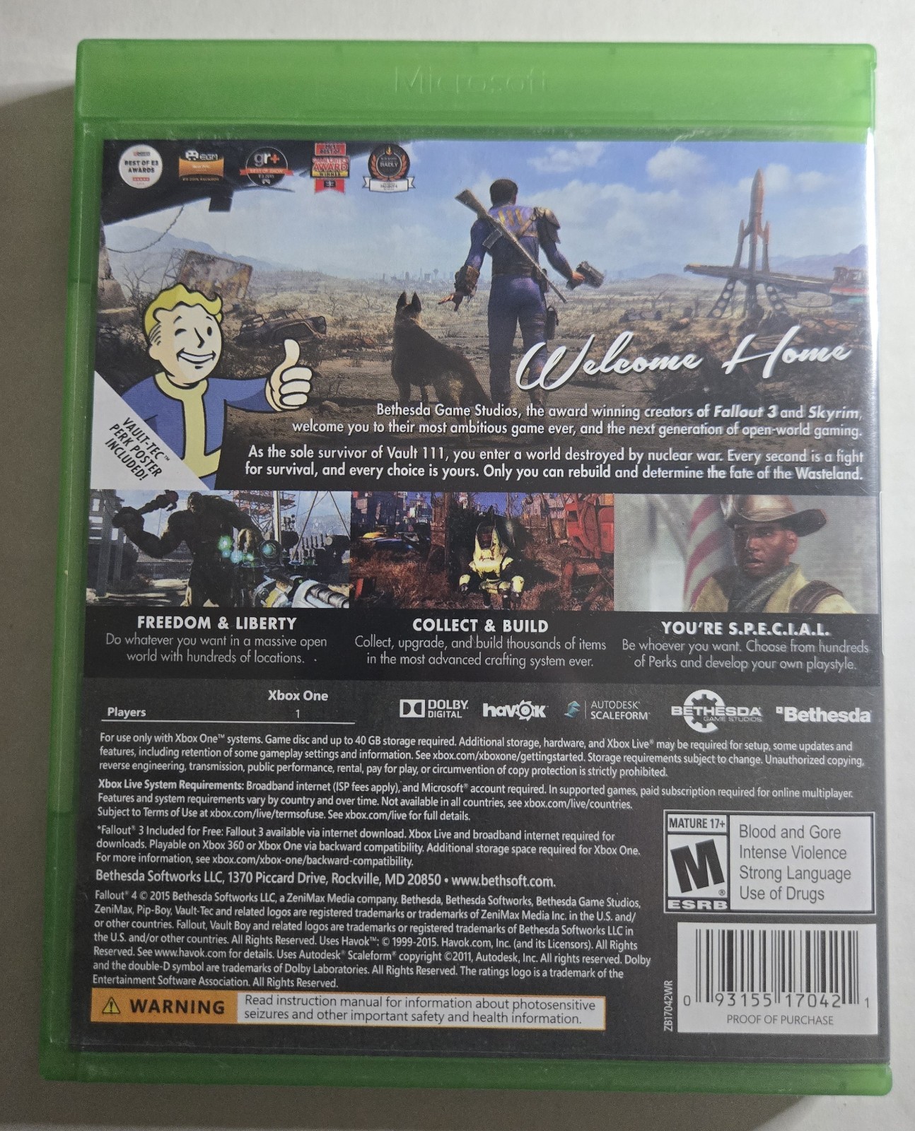 Fallout 4 Microsoft Xbox One Complete In Box w/ Map