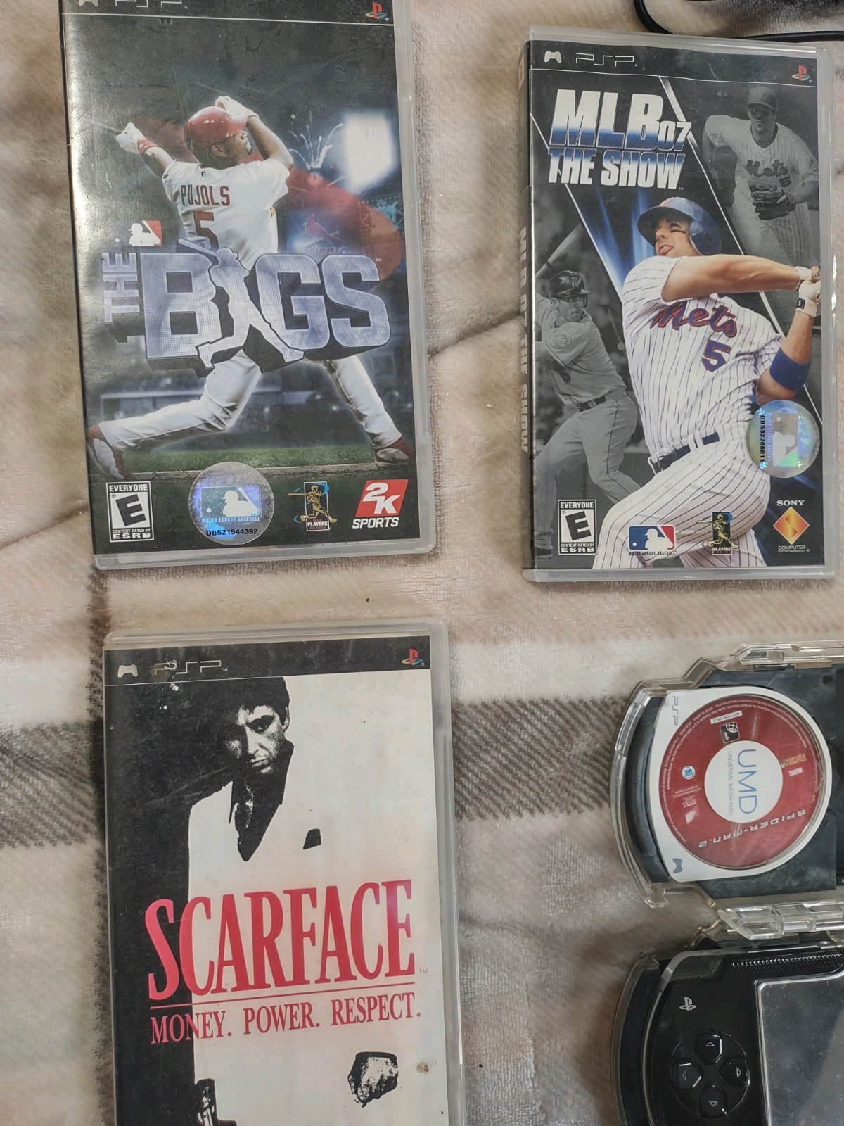 Sony PlayStation PSP-1001 w/Clear Travel Case, Charger, Memory, 8 games 1 movie
