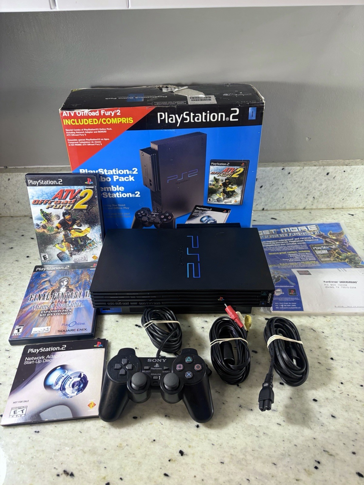 PlayStation 2 Fat ATV Offroad Fury 2 Combo Pack CIB + Network Adapter Bundle