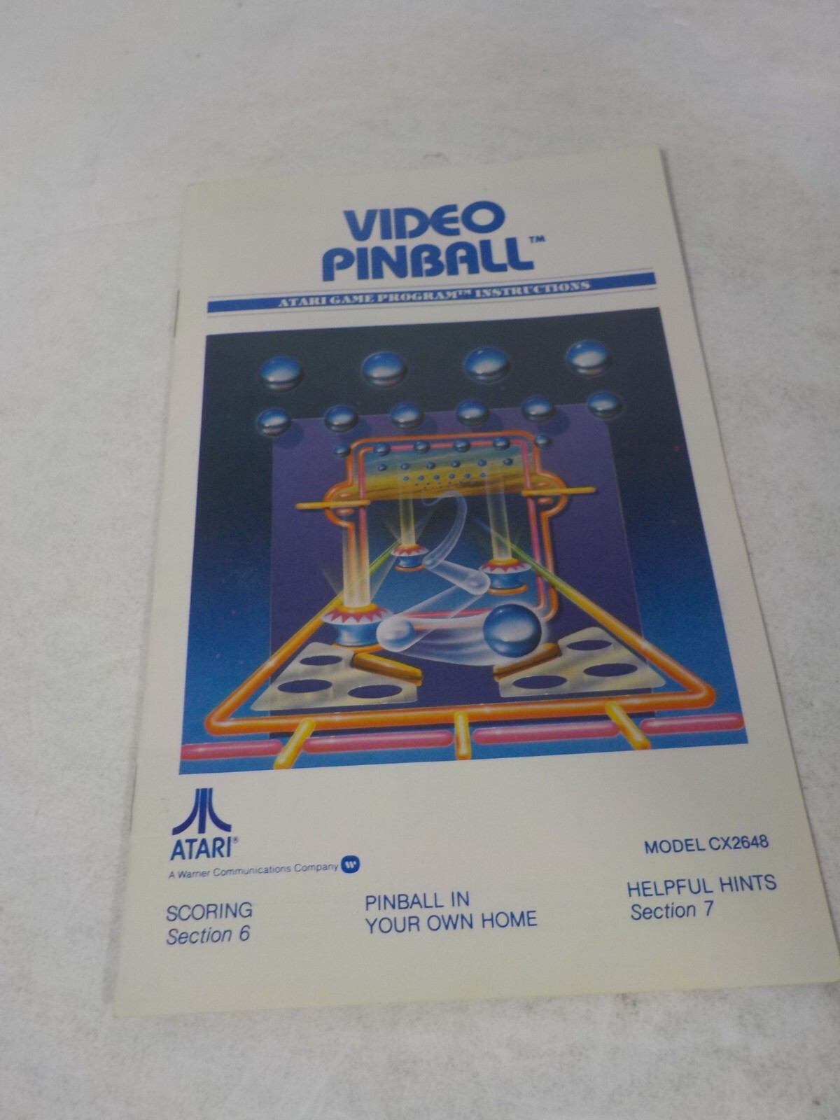 N A129 Atari 2600 Game Lot w/ Manual Video Pineball & 3D Tic Tac Toe