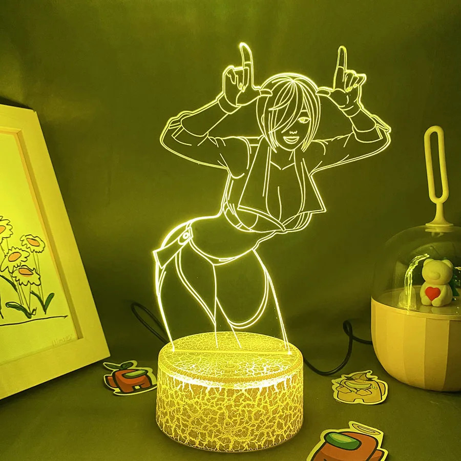 Game the King of Fighters Angel 3D LED Neon Night Lights Birthday Gift for Frien