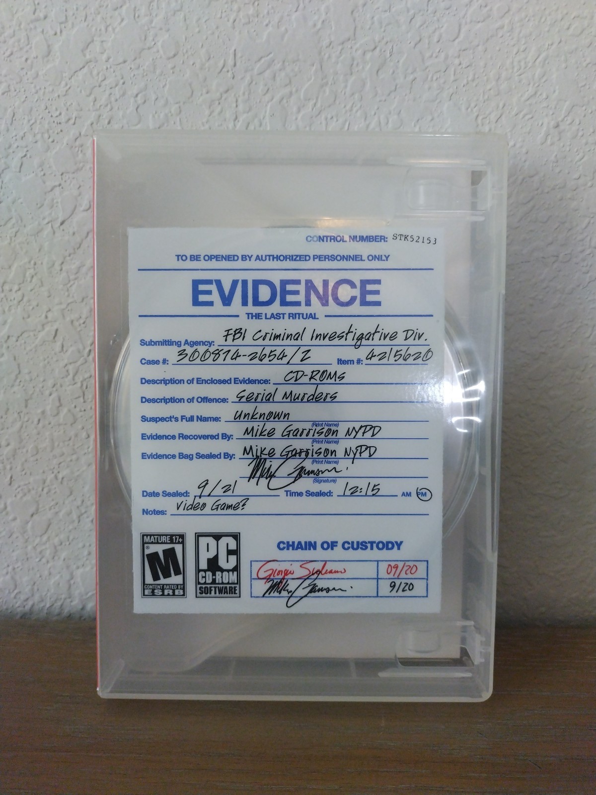 2006 The Adventure Company Evidence The Last Ritual PC CD-ROM 3 Disc Game