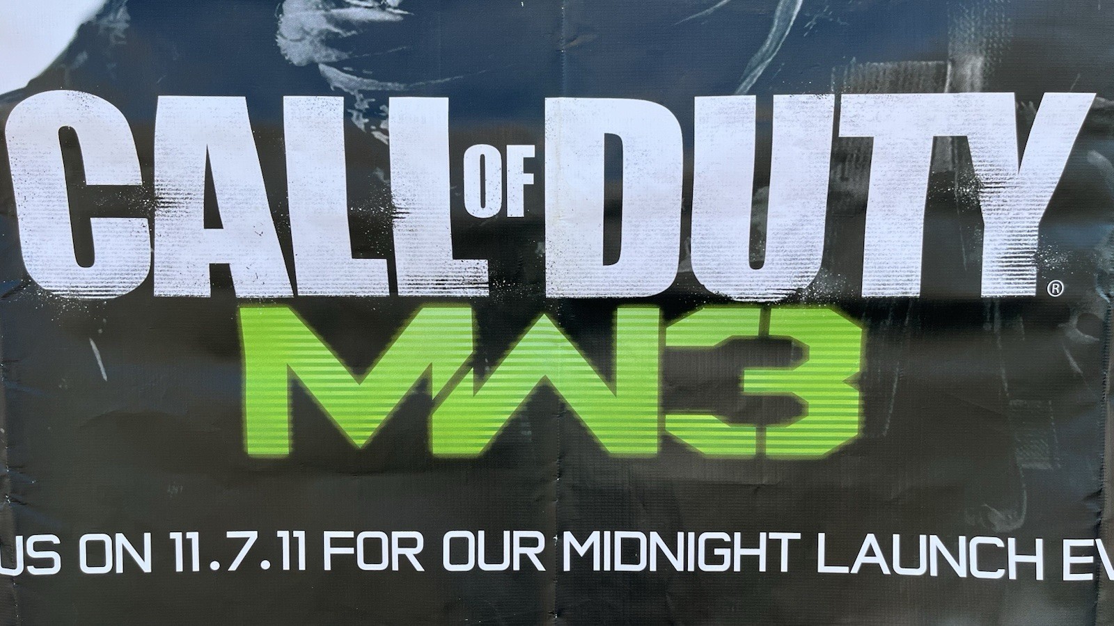 CALL OF DUTY MW3 GameStop Midnight Launch Event Vinyl Promo Banner 2011 6×3 Ft