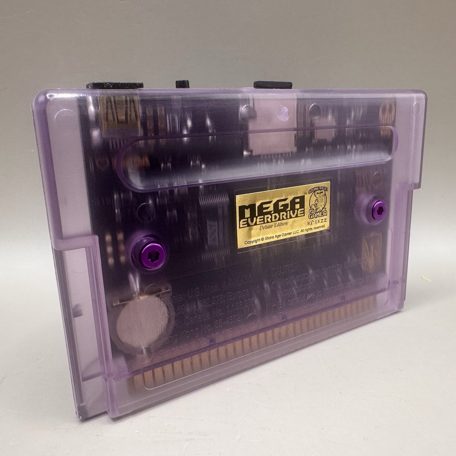 Sega Genesis Mega Everdrive Krikzz Red Cover Art Purple Smoke Cartridge