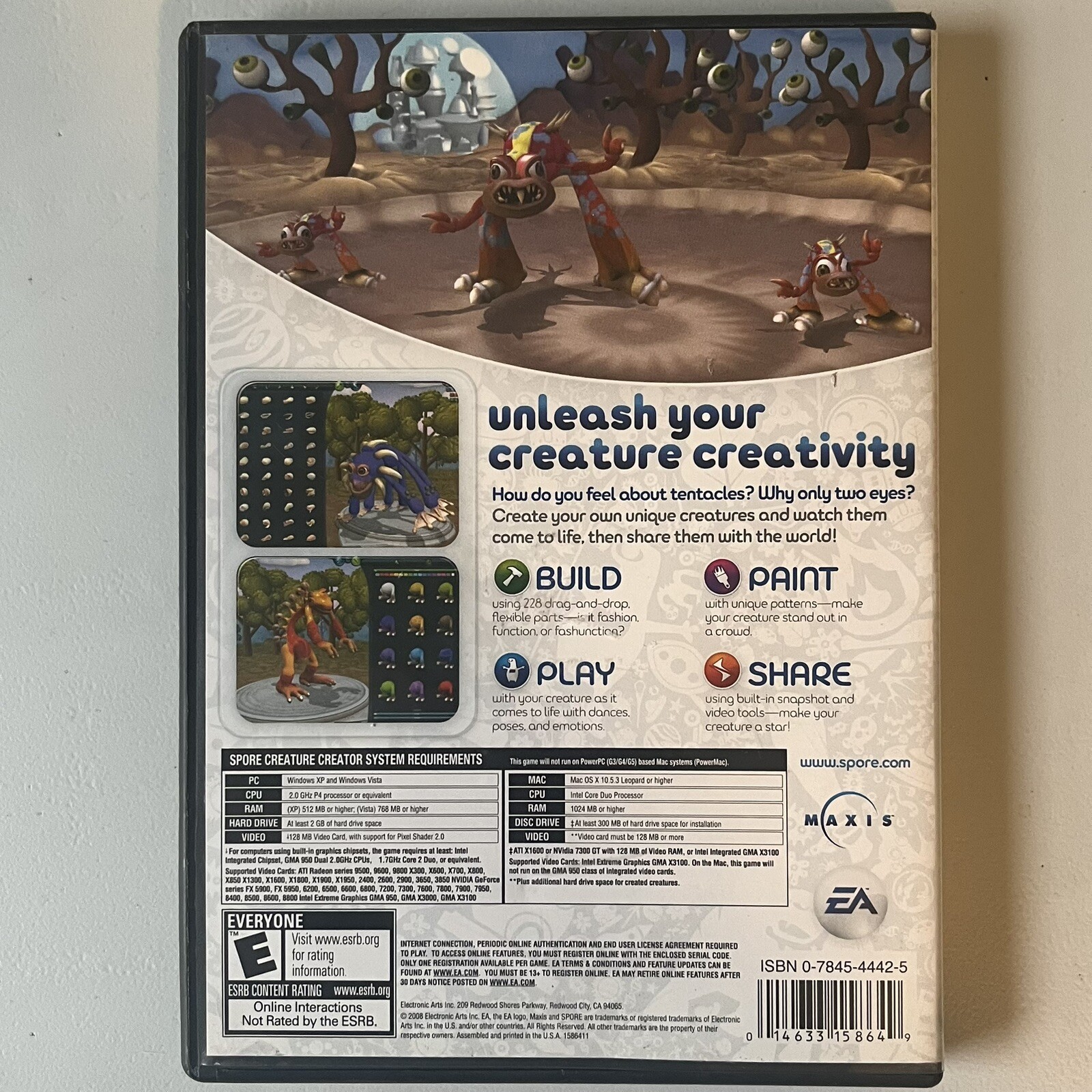 Spore Creature Creator PC Mac 2008 Starter Kit Complete with Manual CIB