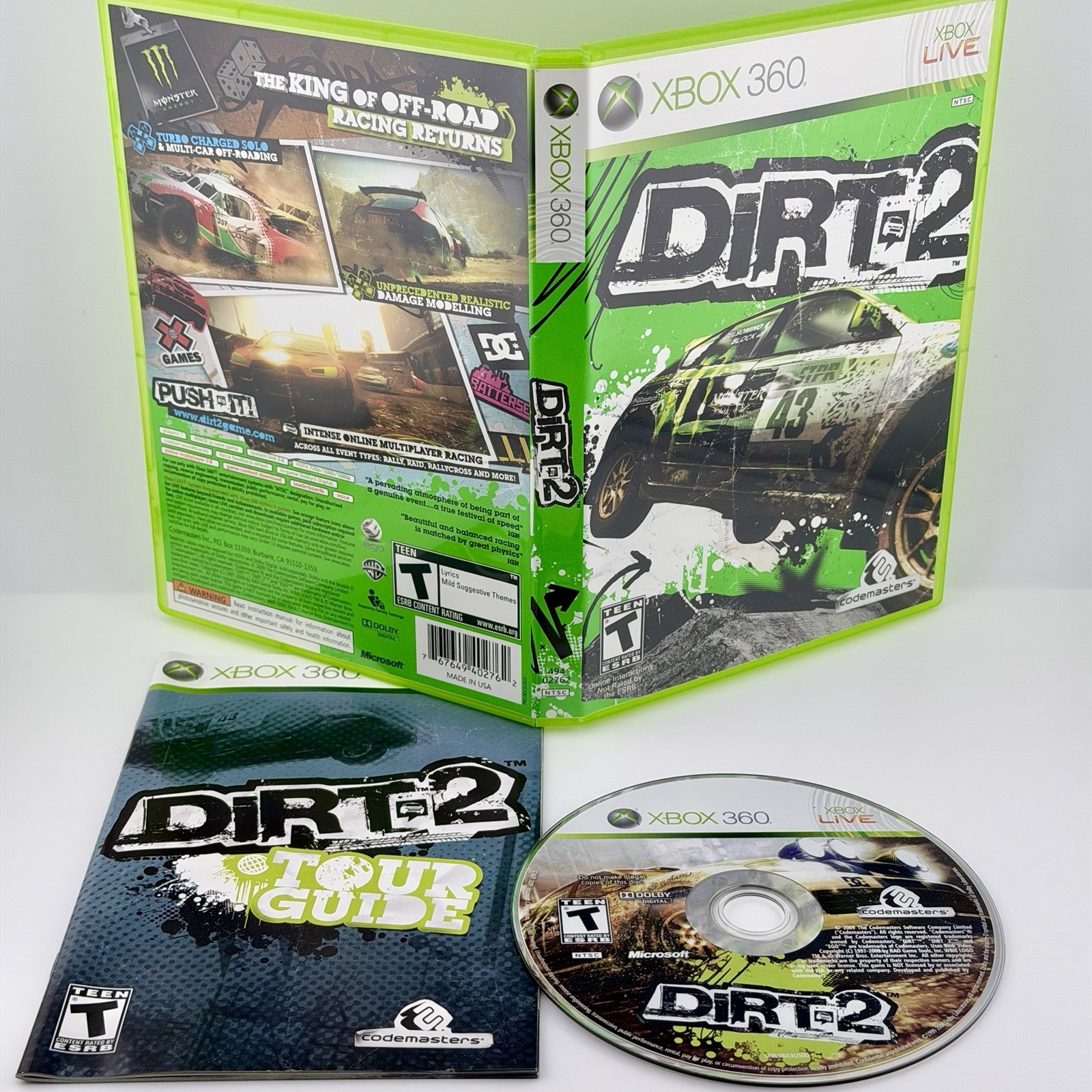 DiRT 2 (Microsoft Xbox 360) Complete w/ Manual Racing X-Games Monster CIB