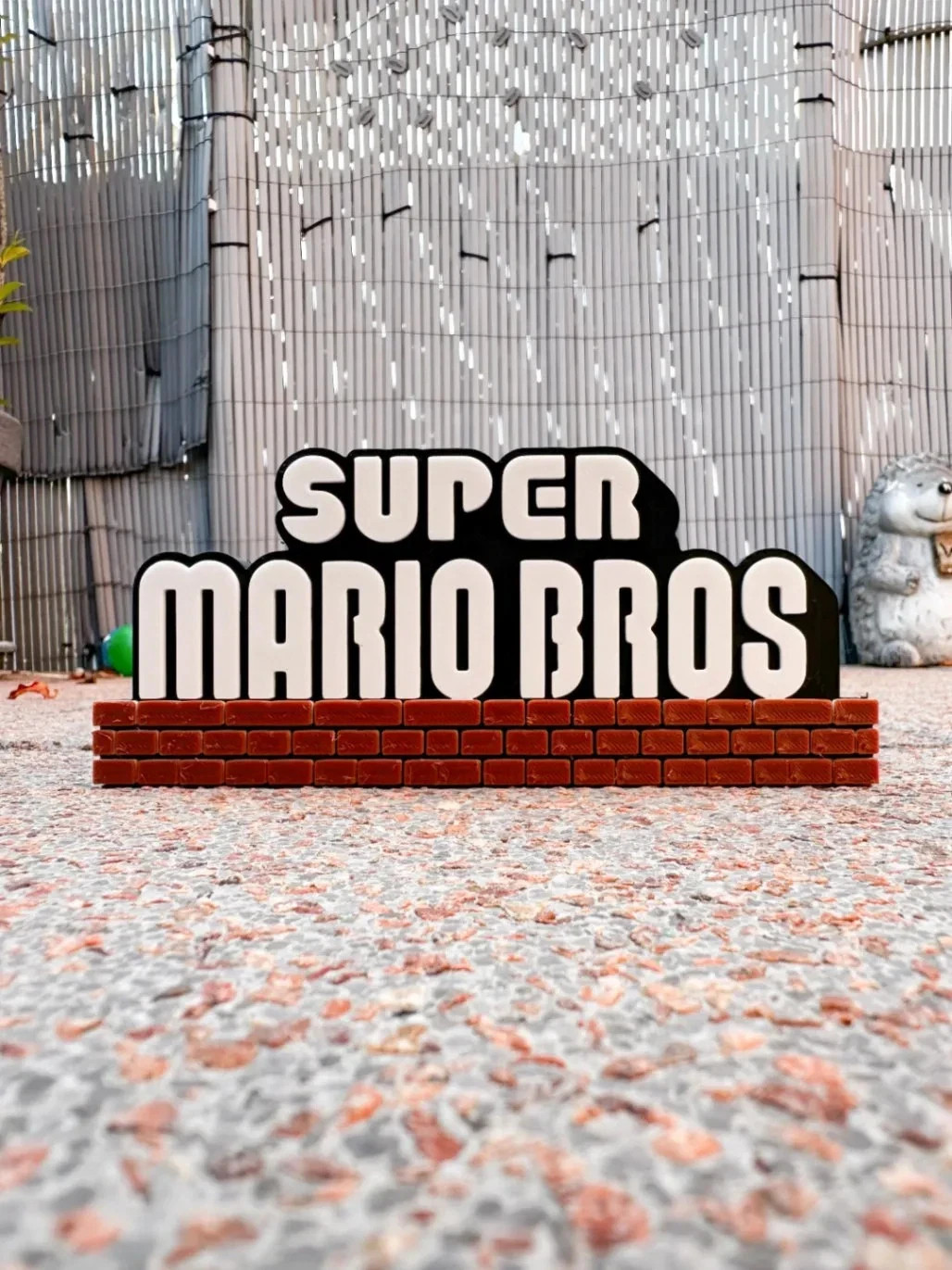 Super Mario Bros Logo Sign 3D Printed Nintendo Display Game Room Decor Gamer