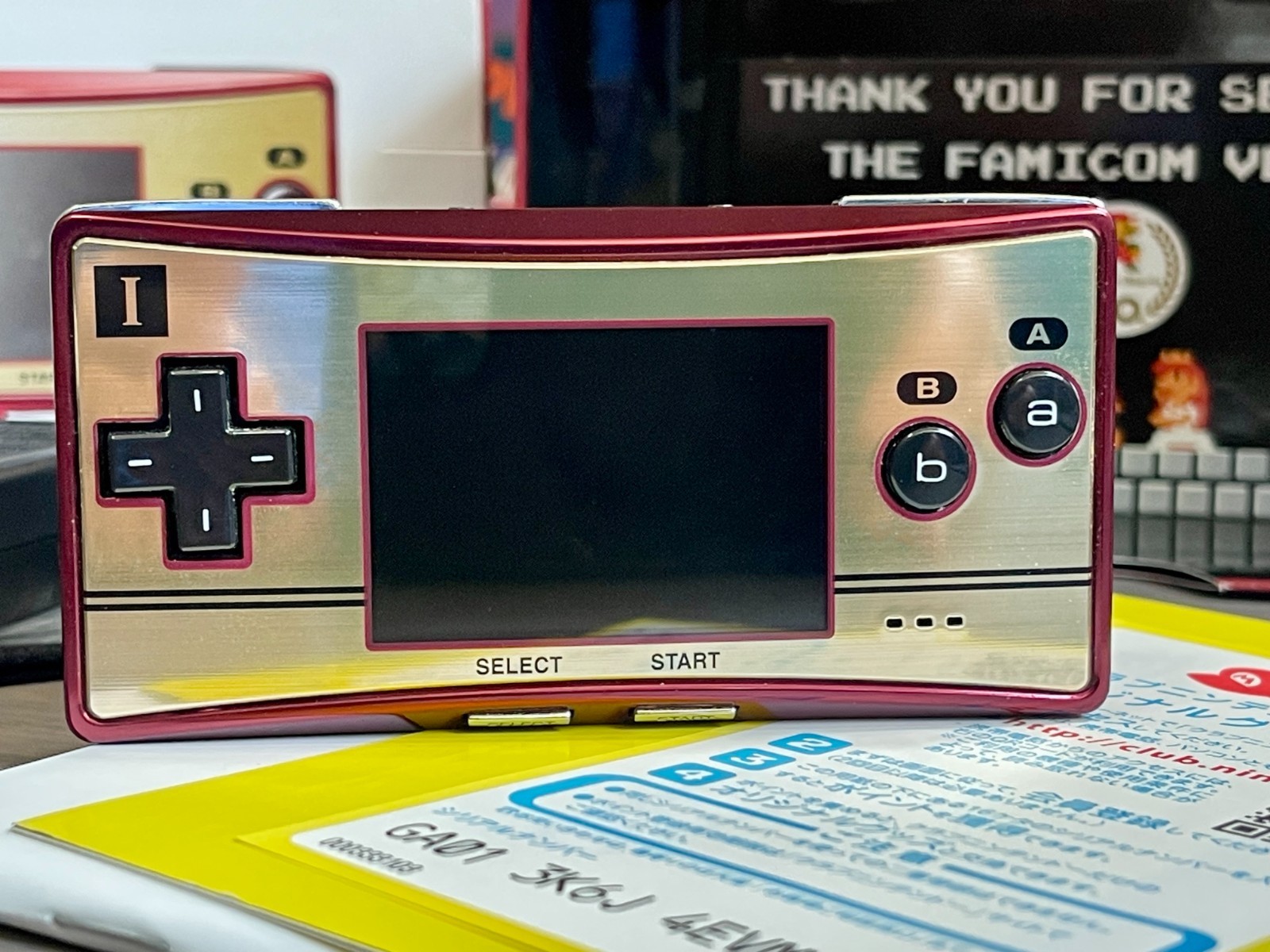 Nintendo Game Boy Micro Mario 20th Anniversary Famicom Edition Complete CIB JP