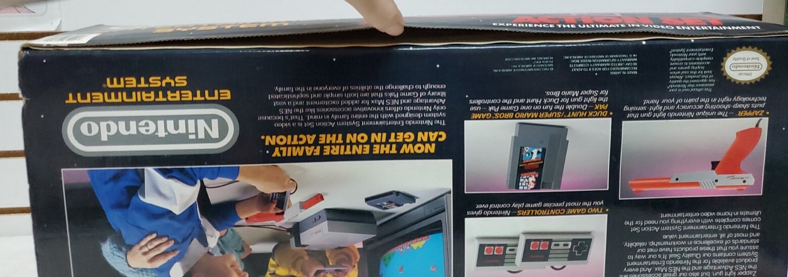 NES Action Set Complete w/Console Orange Zapper Duck Hunt Mario Bros & More READ