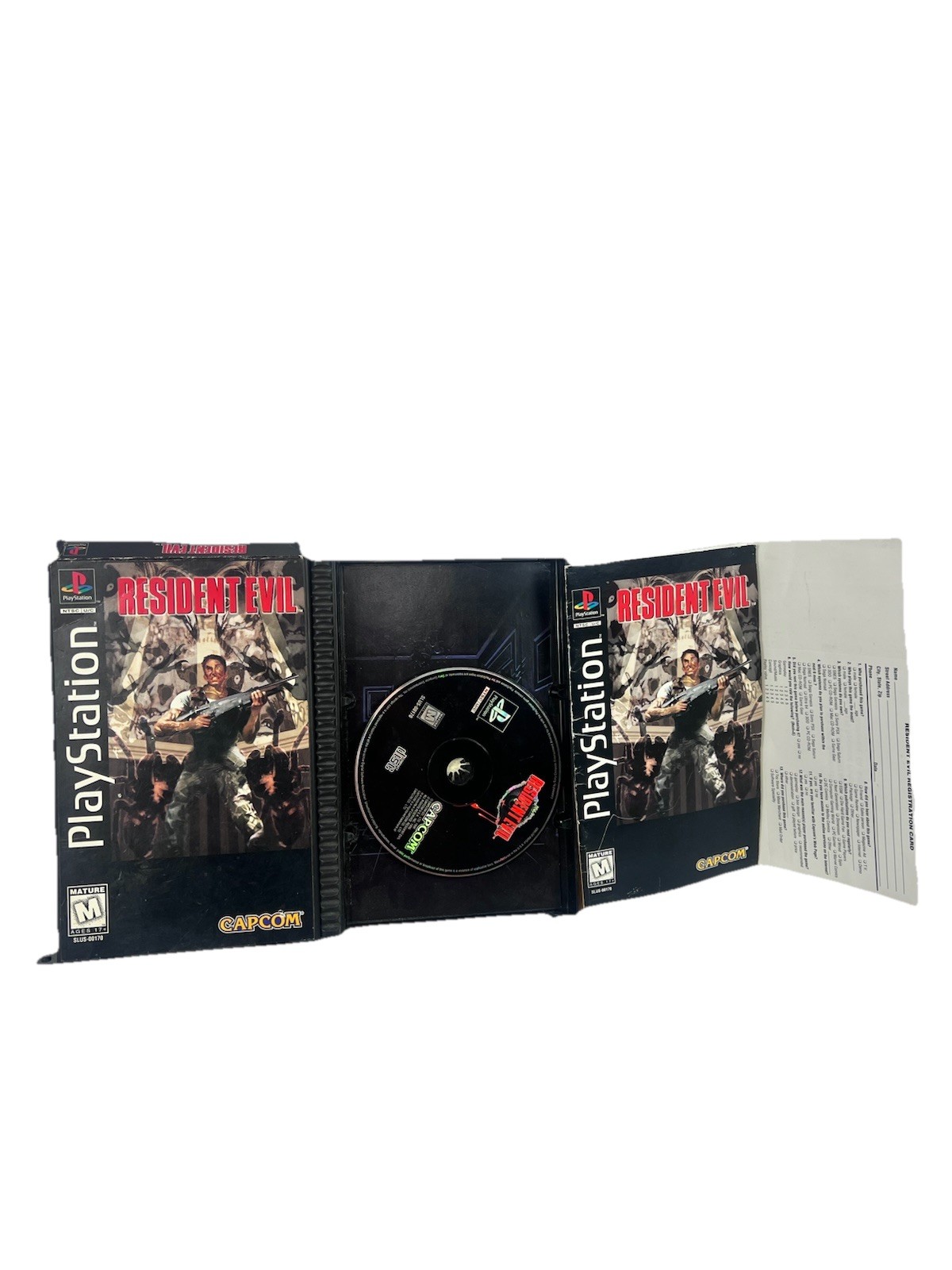 Resident Evil (Sony PlayStation 1, 1996) Long Box CIB With Registration Card