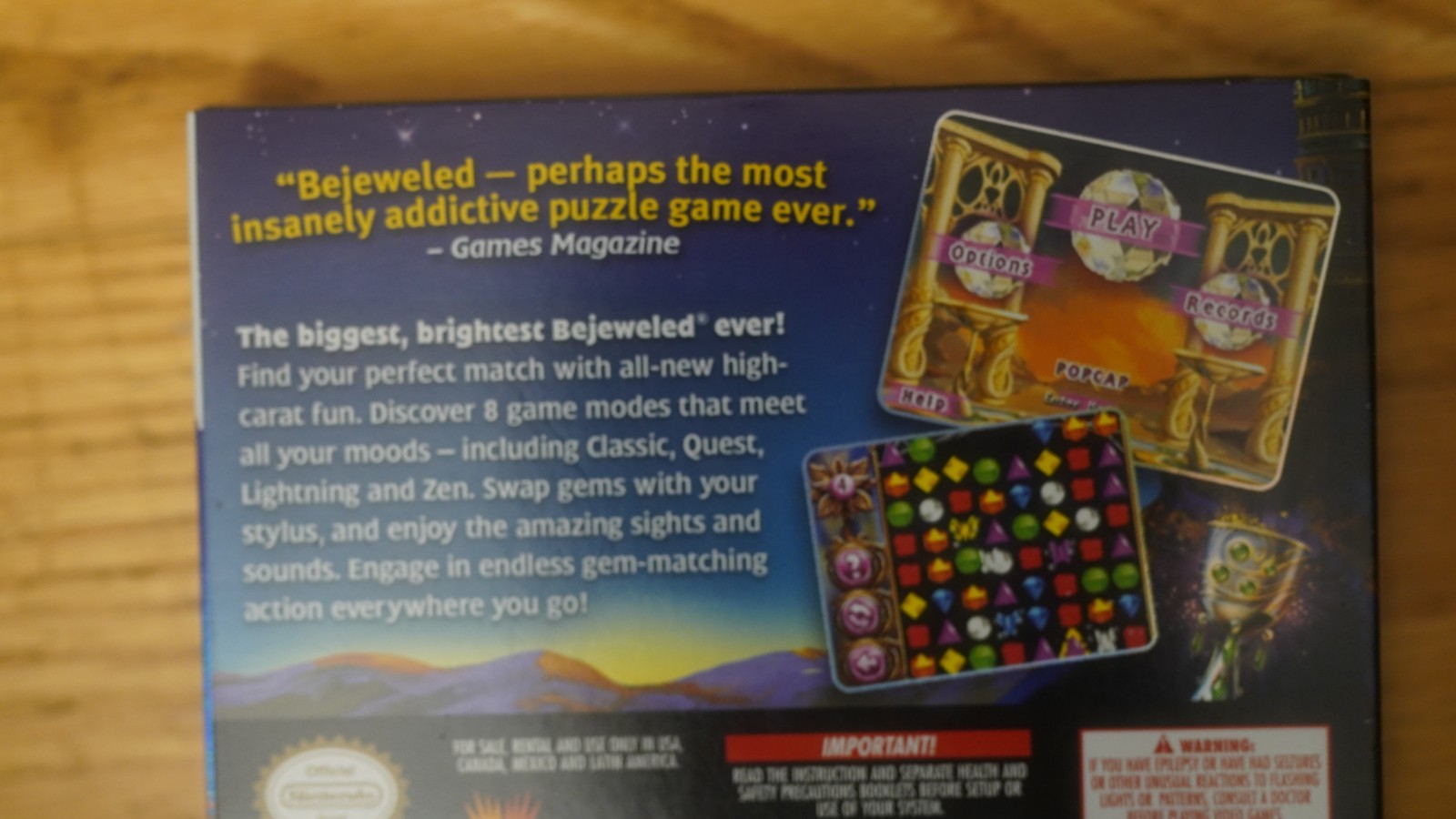 Bejeweled 3 (Nintendo DS, 2011) FACTORY SEALED WITH SLIP COVER