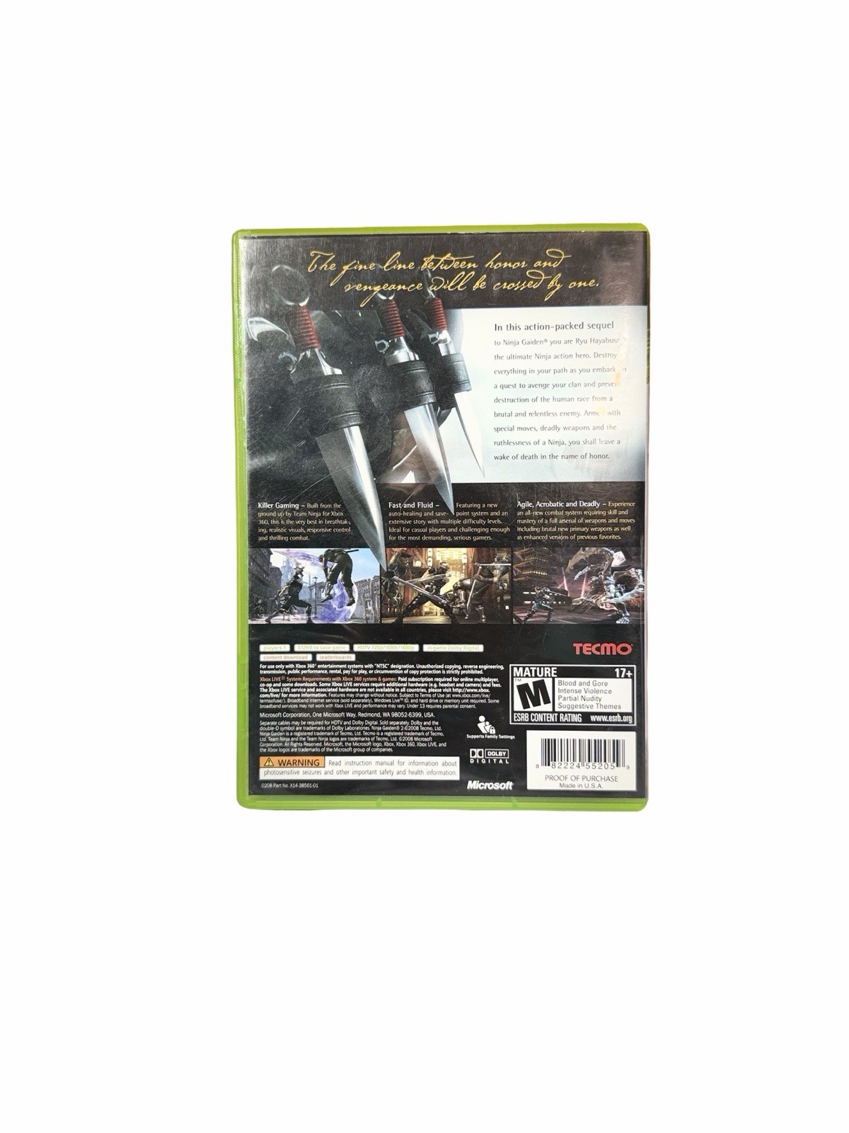 Ninja Gaiden 2 II (Xbox 360, 2008) Complete Tested Working – Free Ship